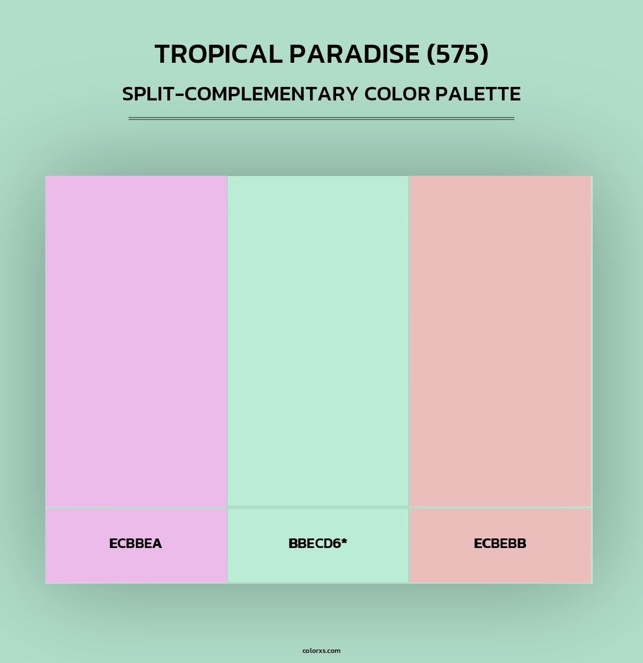 Tropical Paradise (575) - Split-Complementary Color Palette