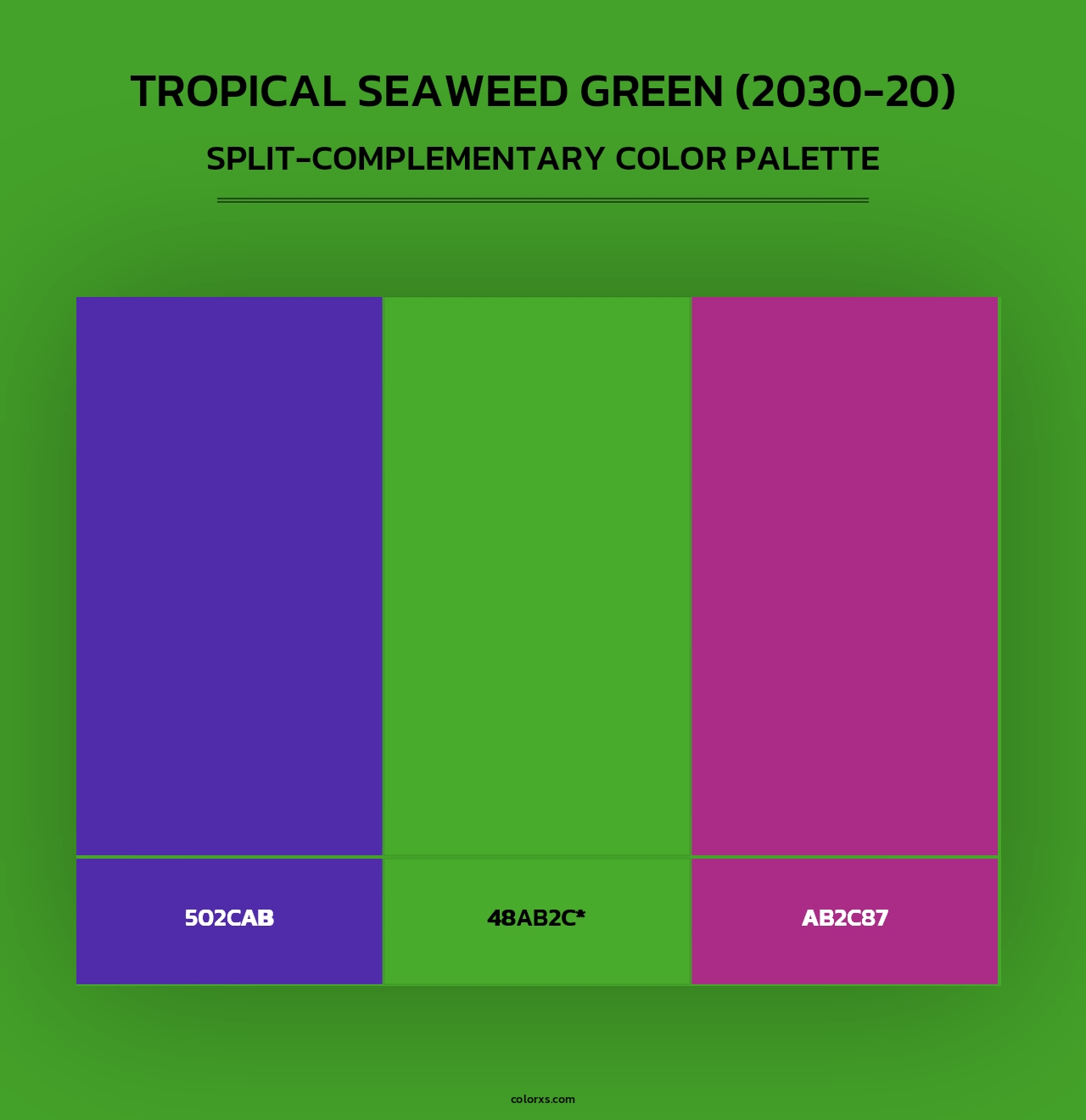Tropical Seaweed Green (2030-20) - Split-Complementary Color Palette