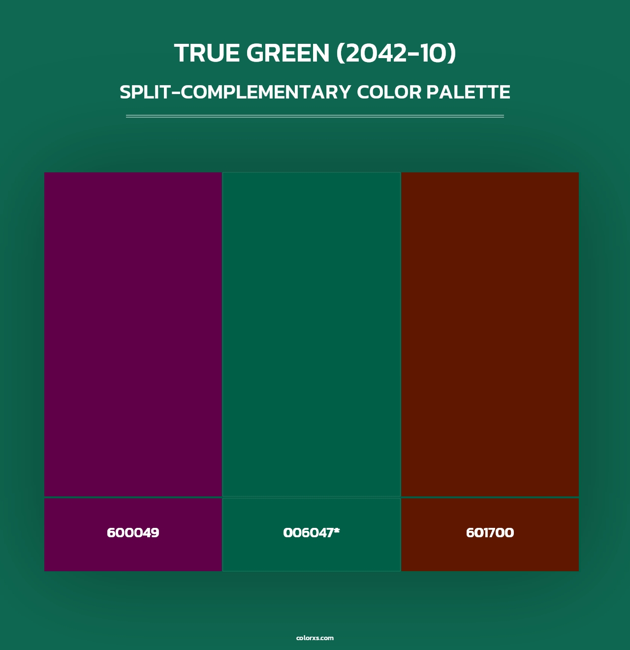 True Green (2042-10) - Split-Complementary Color Palette