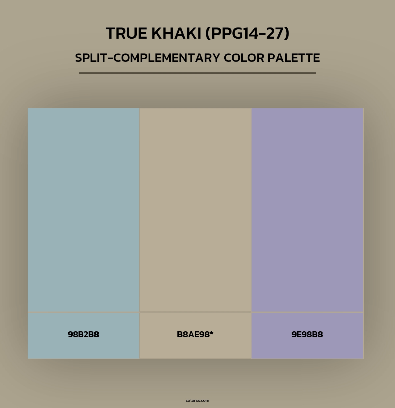 True Khaki (PPG14-27) - Split-Complementary Color Palette