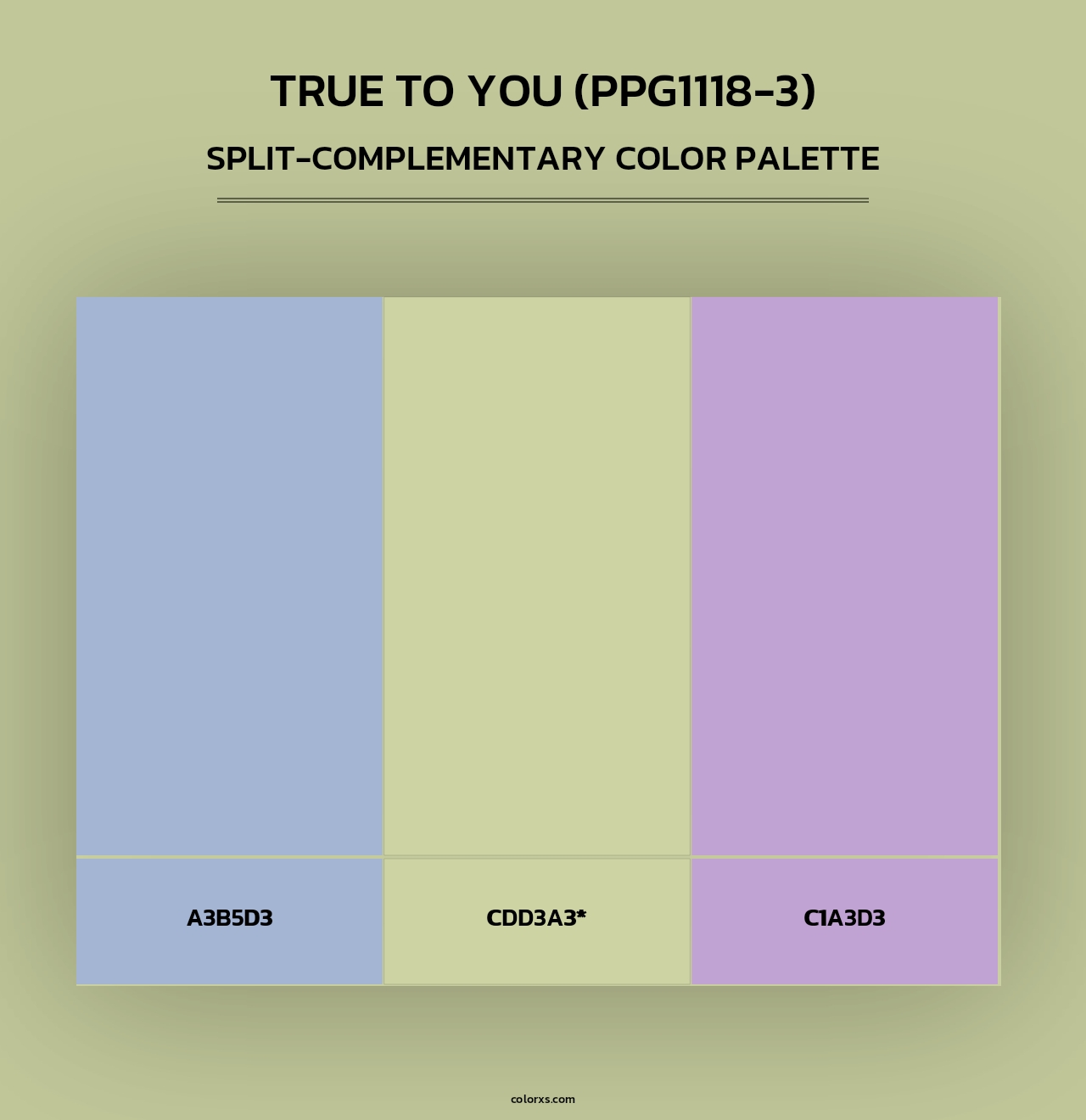 True To You (PPG1118-3) - Split-Complementary Color Palette