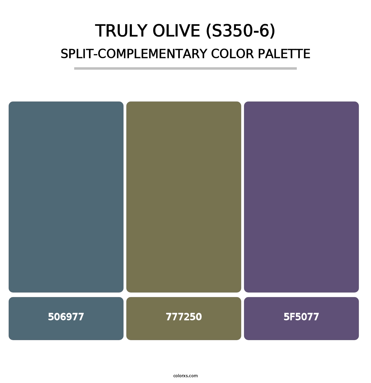 Truly Olive (S350-6) - Split-Complementary Color Palette
