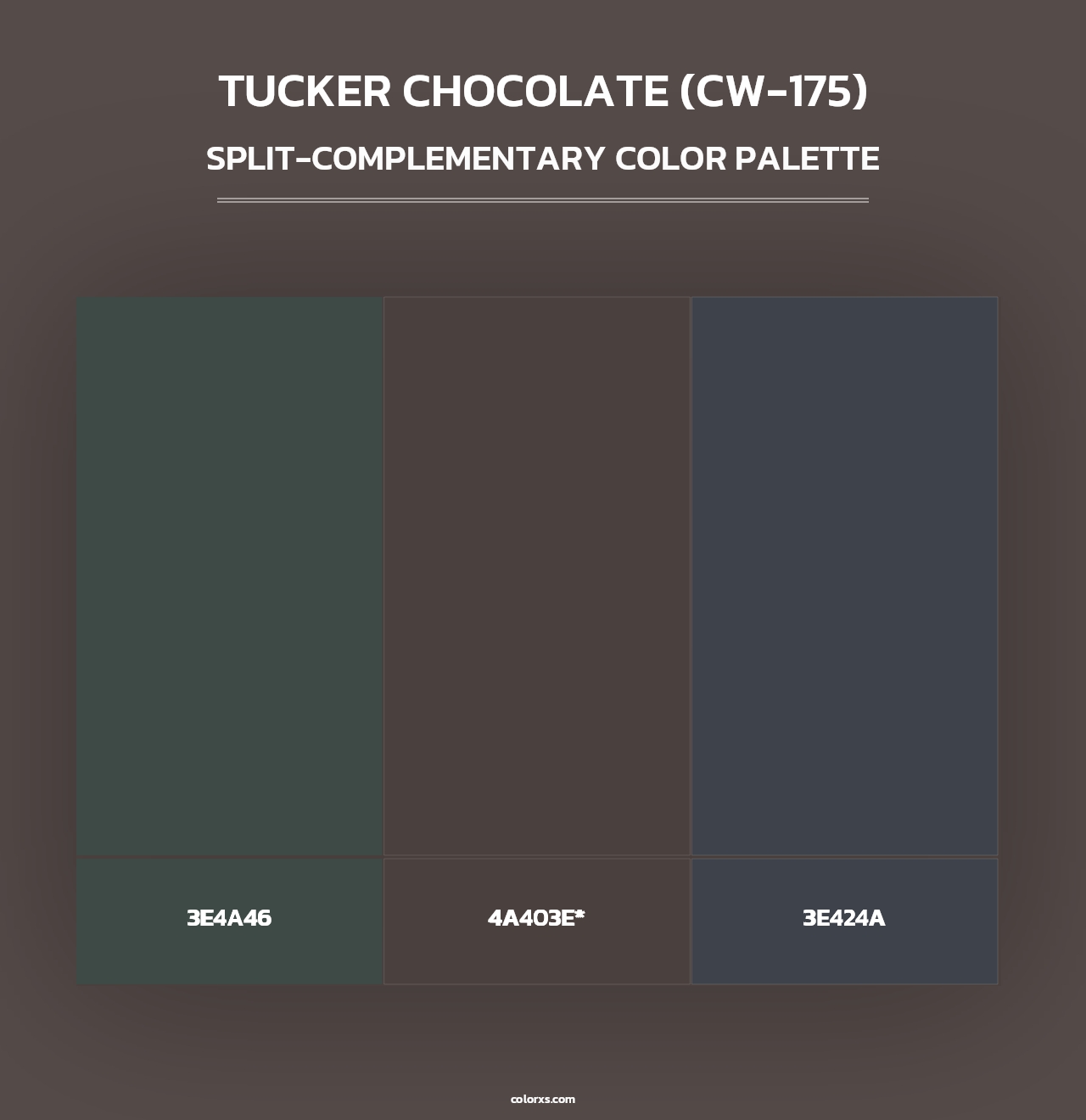 Tucker Chocolate (CW-175) - Split-Complementary Color Palette