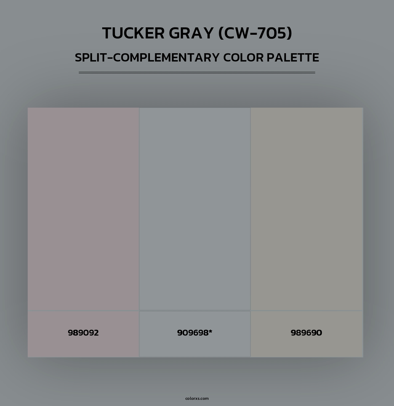 Tucker Gray (CW-705) - Split-Complementary Color Palette