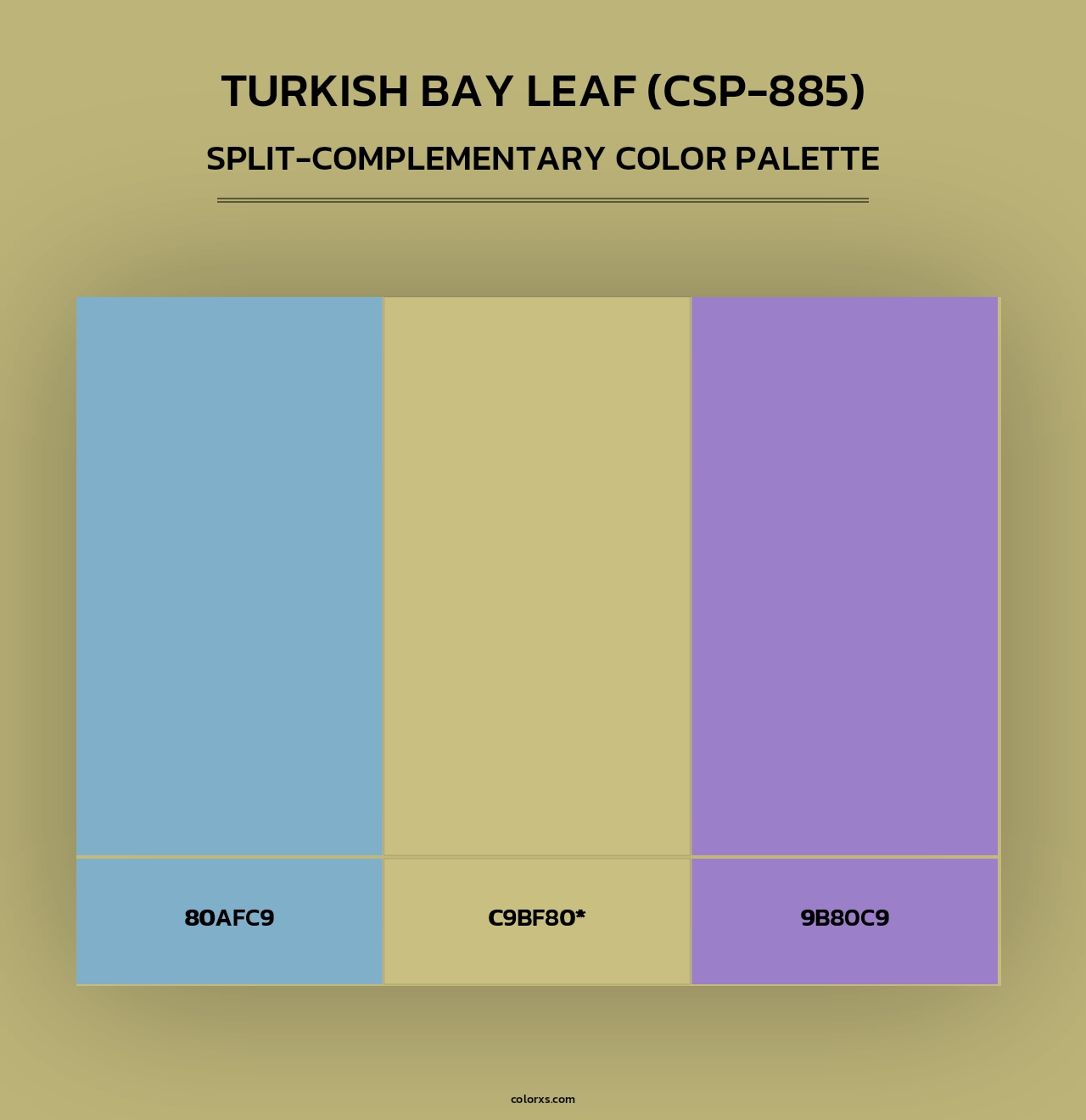 Turkish Bay Leaf (CSP-885) - Split-Complementary Color Palette