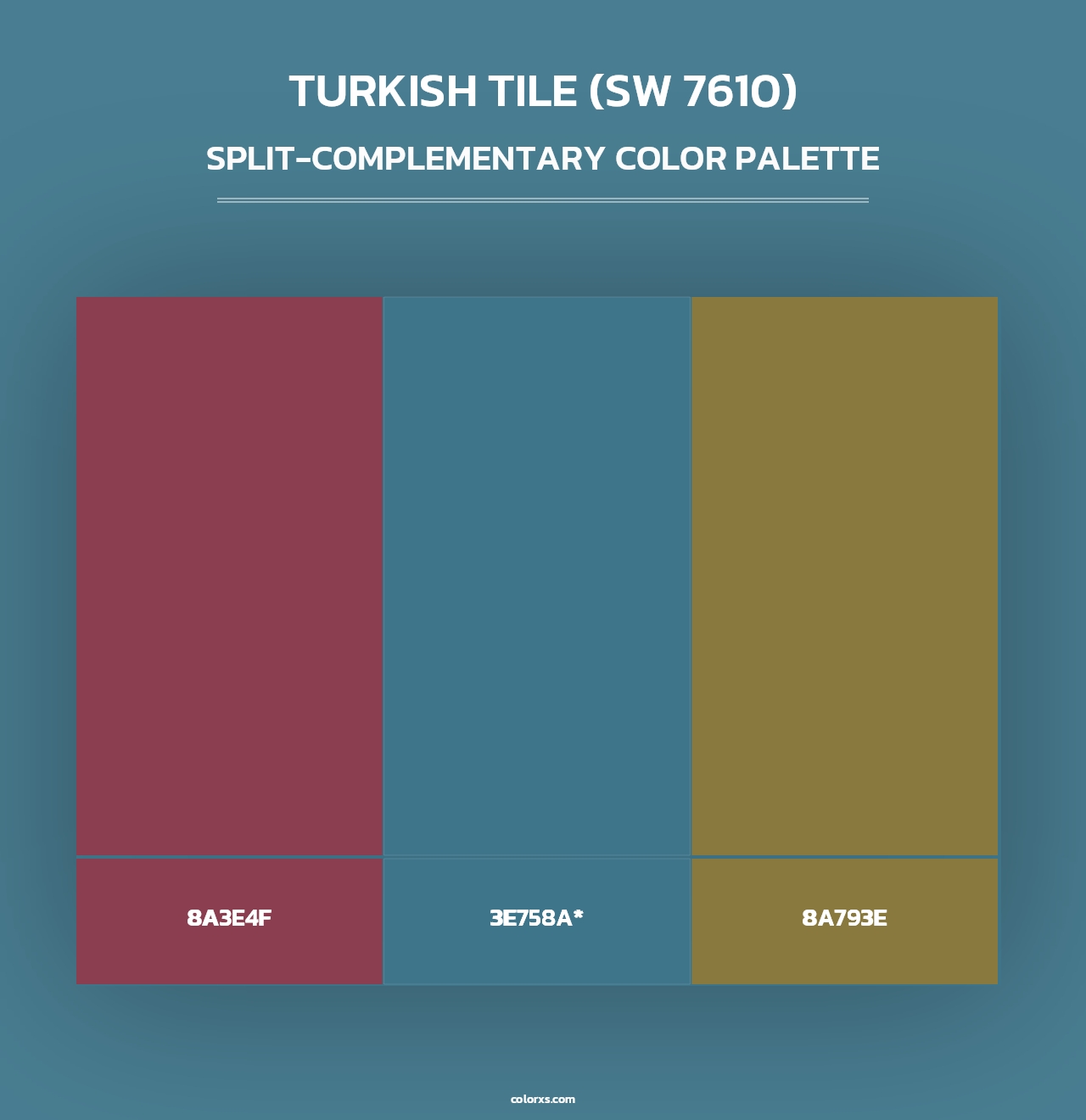 Turkish Tile (SW 7610) - Split-Complementary Color Palette