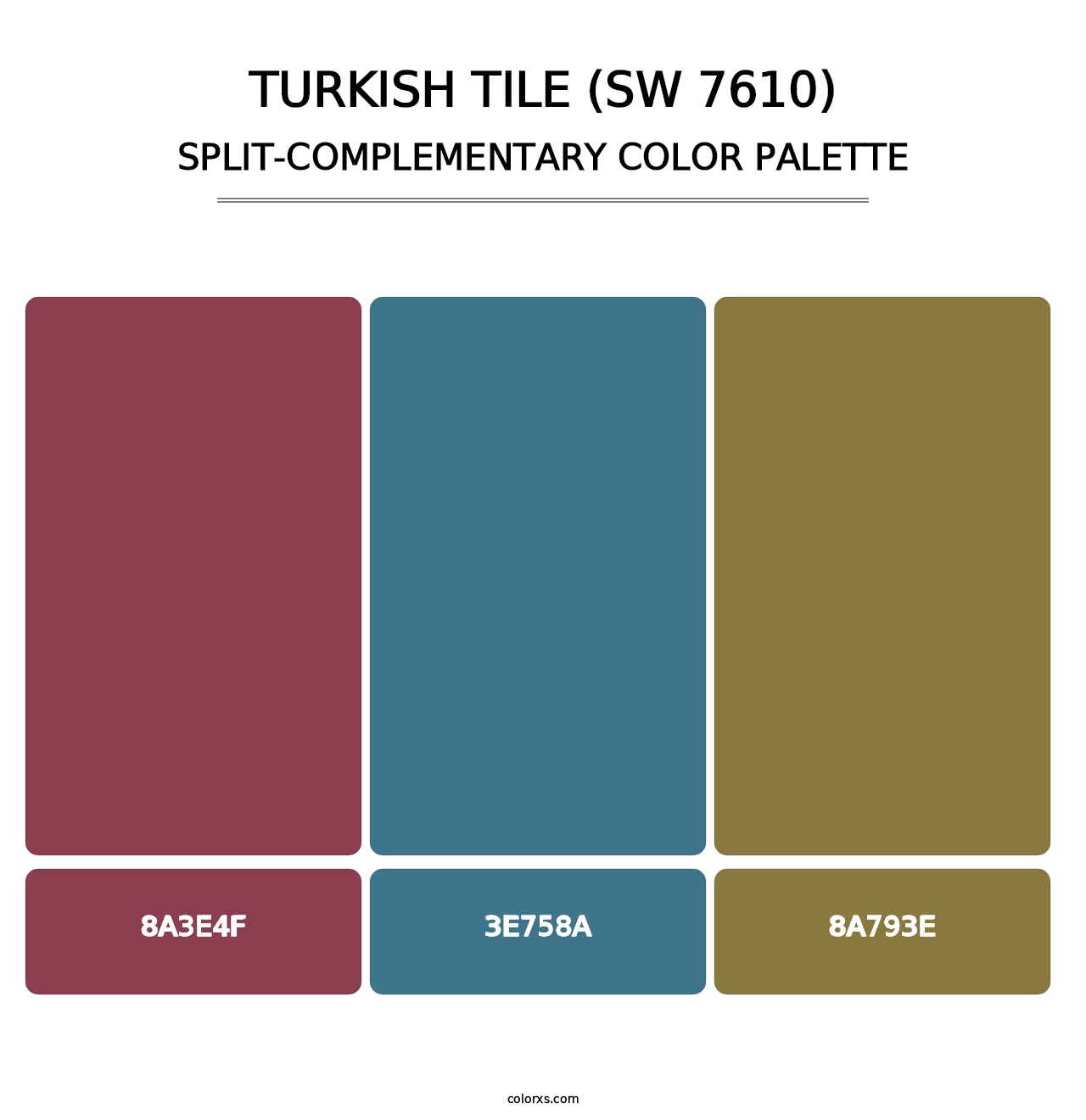 Turkish Tile (SW 7610) - Split-Complementary Color Palette