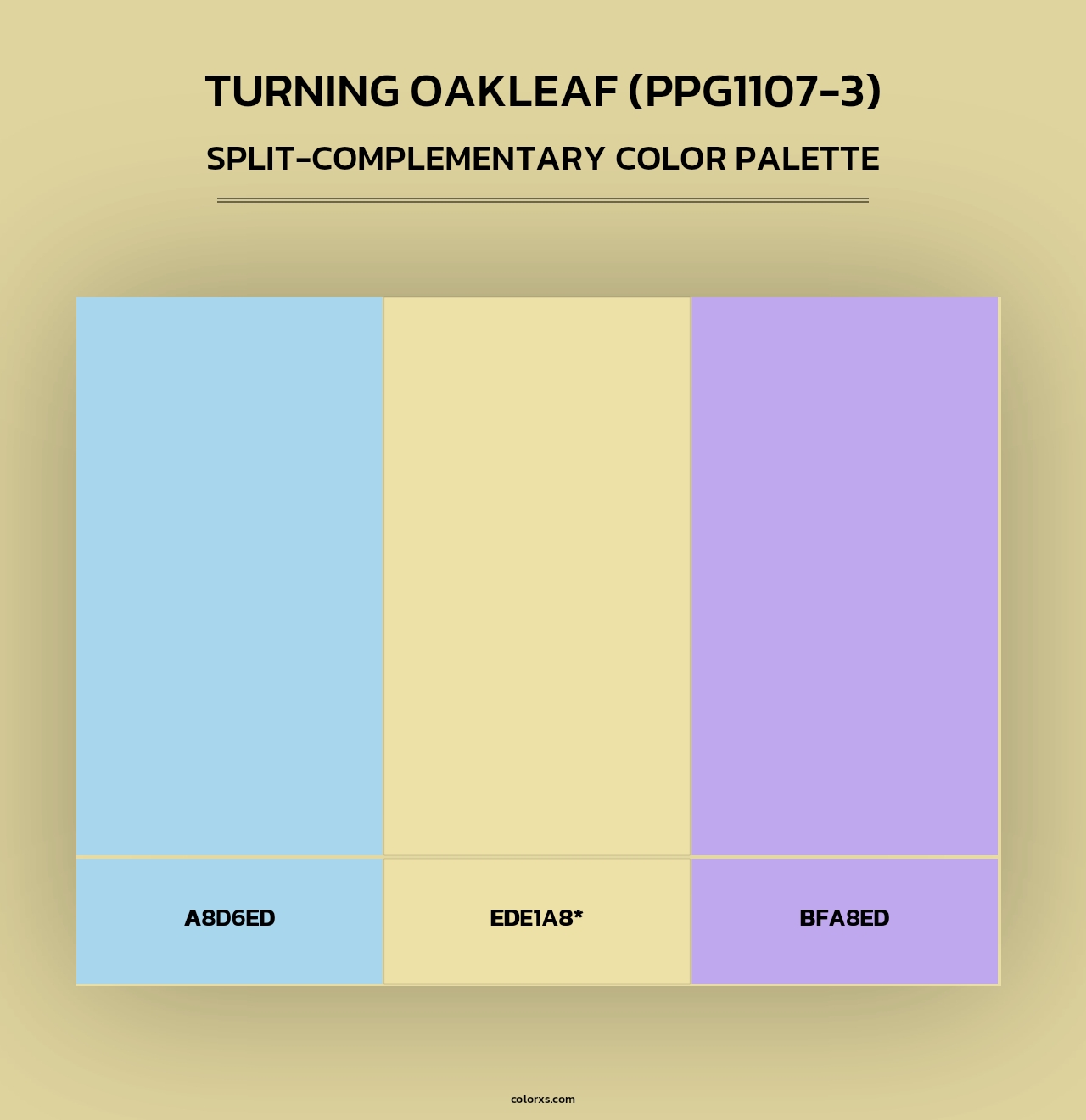 Turning Oakleaf (PPG1107-3) - Split-Complementary Color Palette