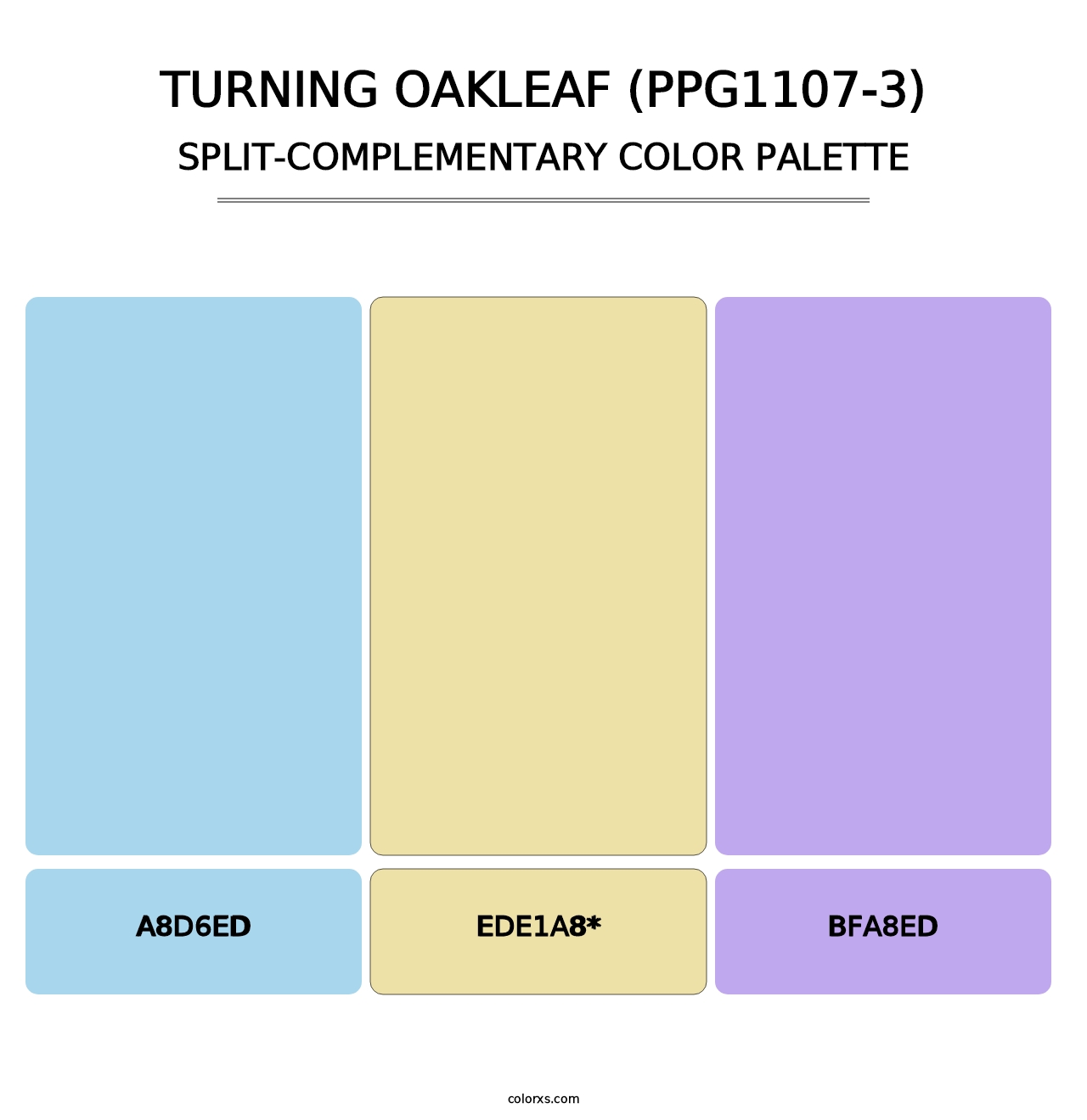 Turning Oakleaf (PPG1107-3) - Split-Complementary Color Palette