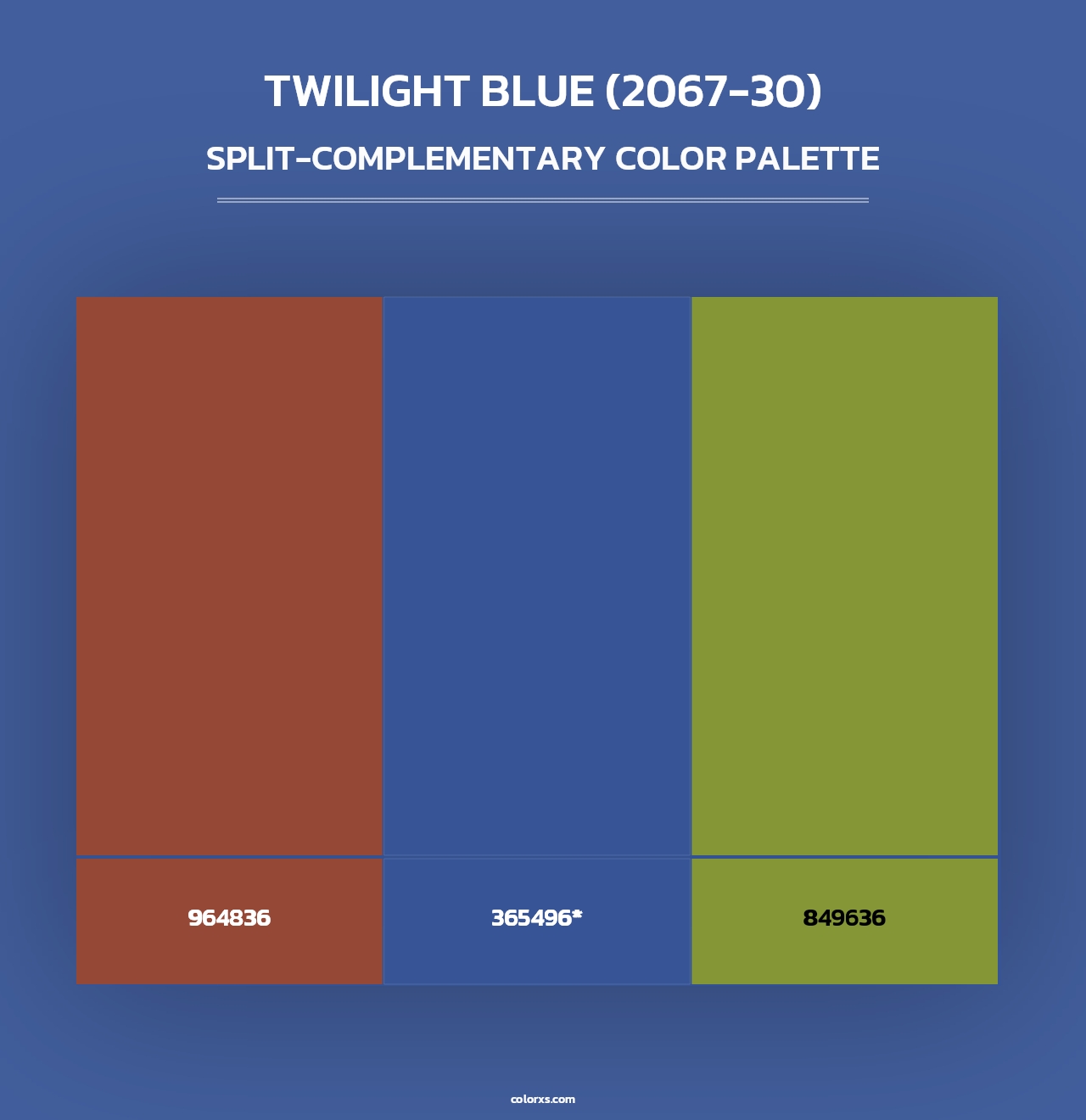 Twilight Blue (2067-30) - Split-Complementary Color Palette
