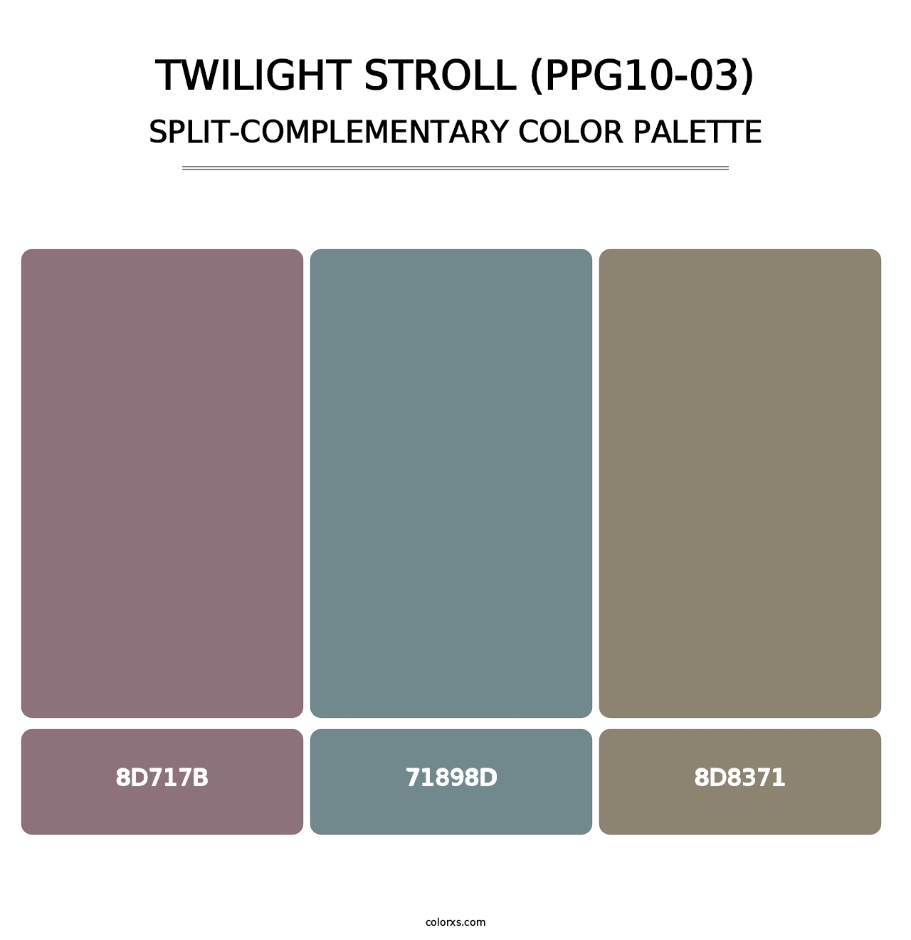 Twilight Stroll (PPG10-03) - Split-Complementary Color Palette