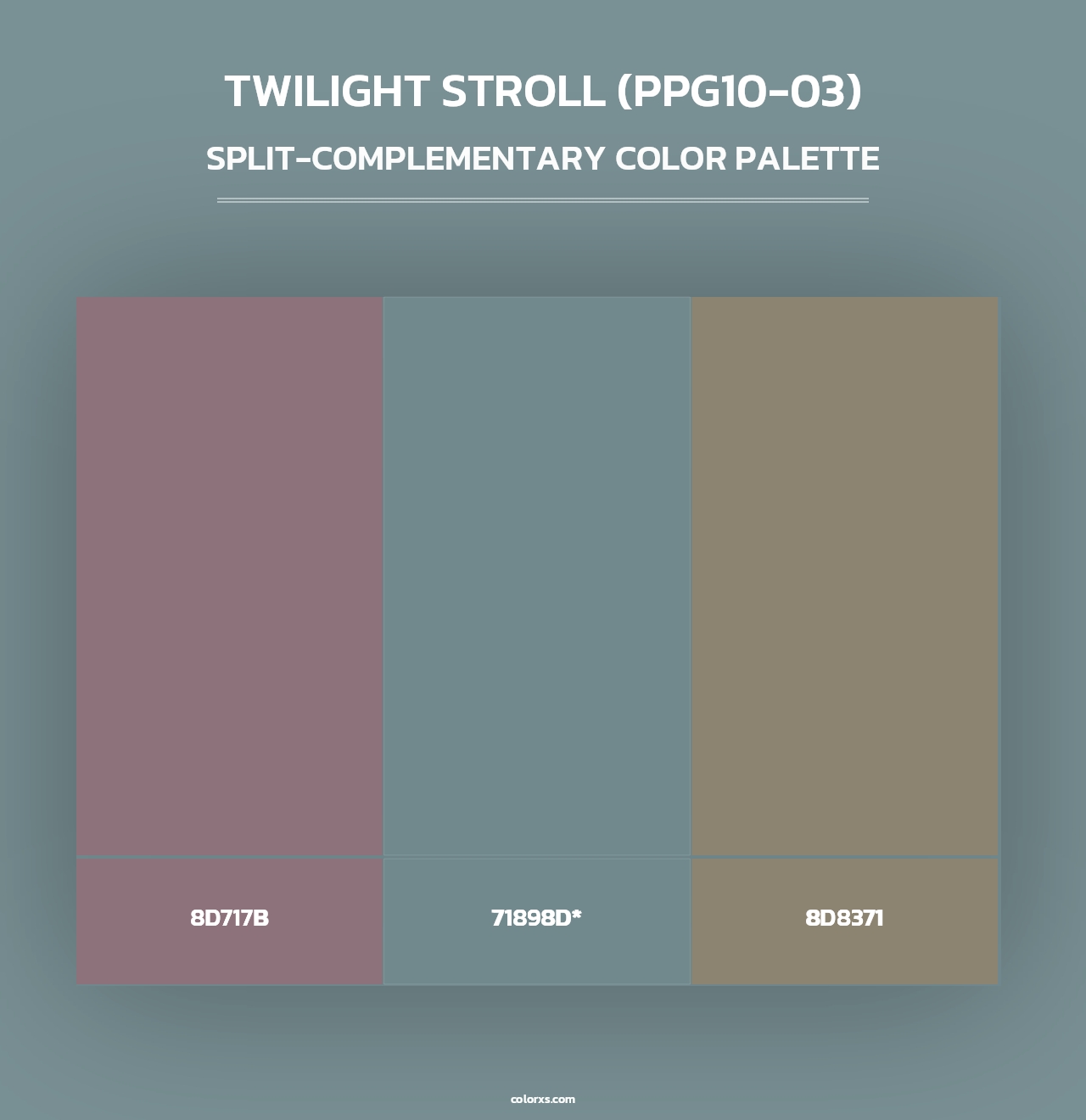 Twilight Stroll (PPG10-03) - Split-Complementary Color Palette