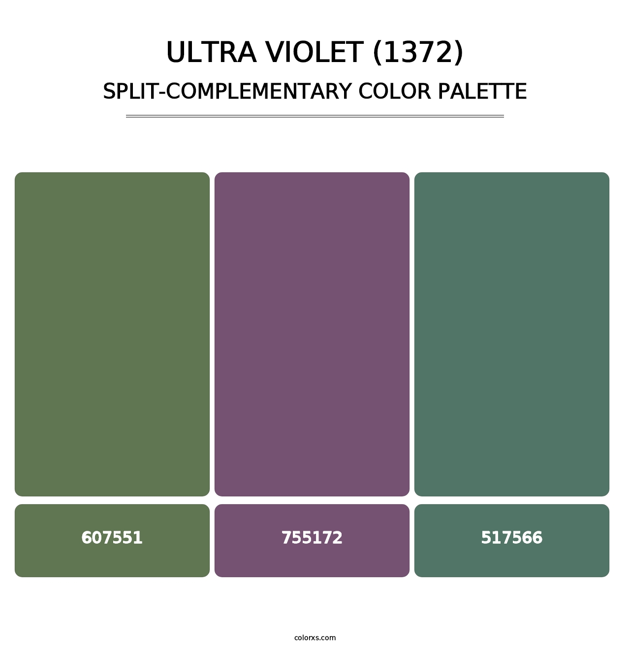 Ultra Violet (1372) - Split-Complementary Color Palette