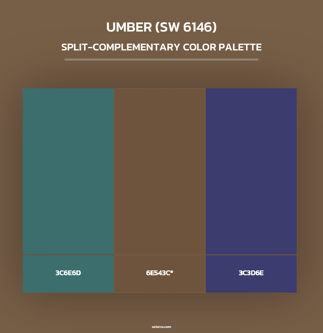 Umber (SW 6146) - Split-Complementary Color Palette