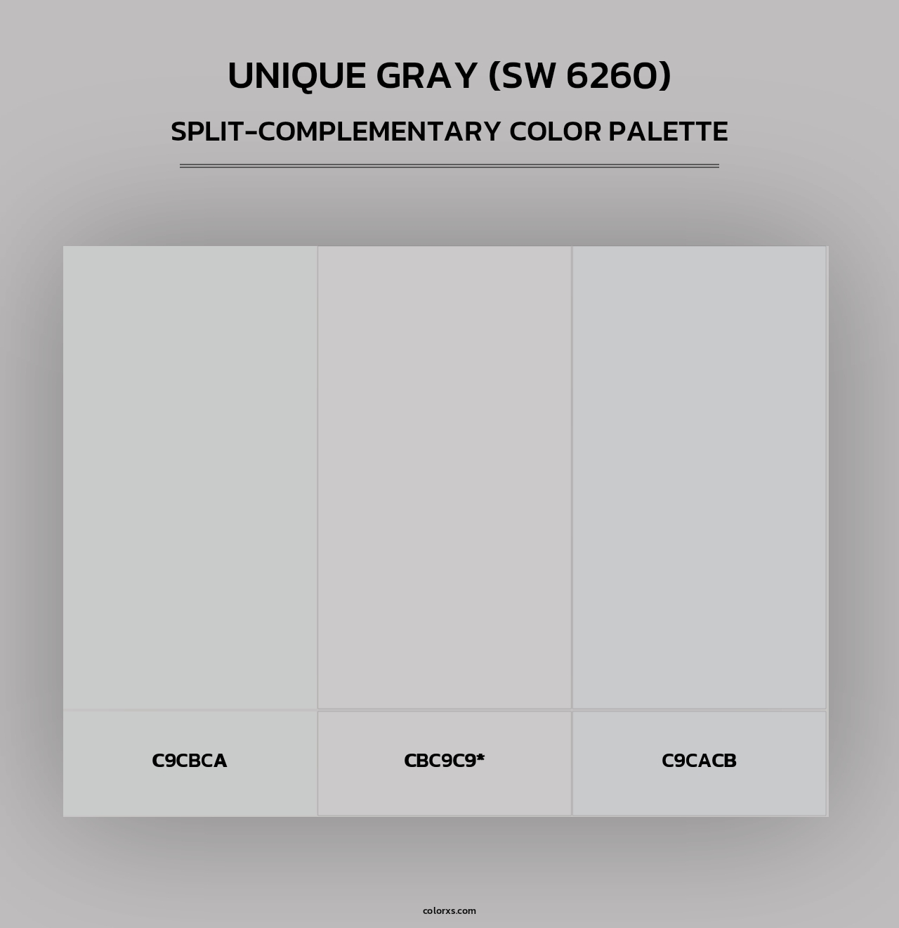 Unique Gray (SW 6260) - Split-Complementary Color Palette
