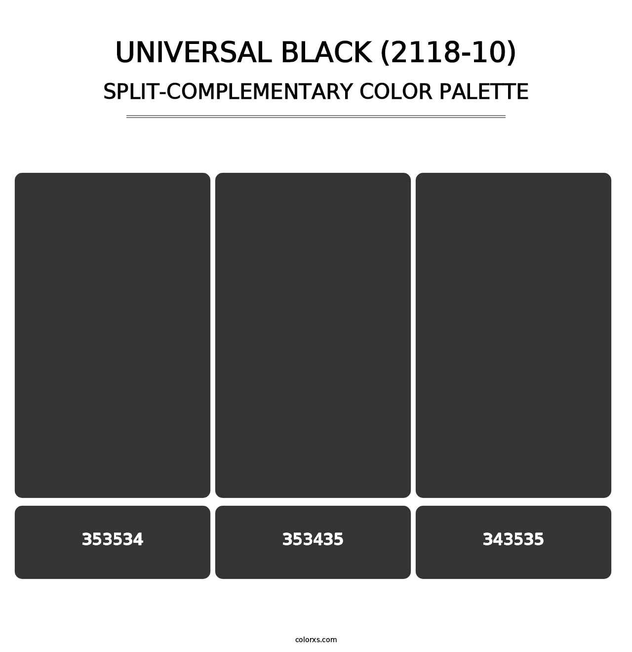 Universal Black (2118-10) - Split-Complementary Color Palette