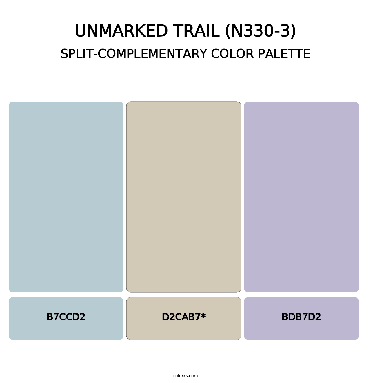 Unmarked Trail (N330-3) - Split-Complementary Color Palette