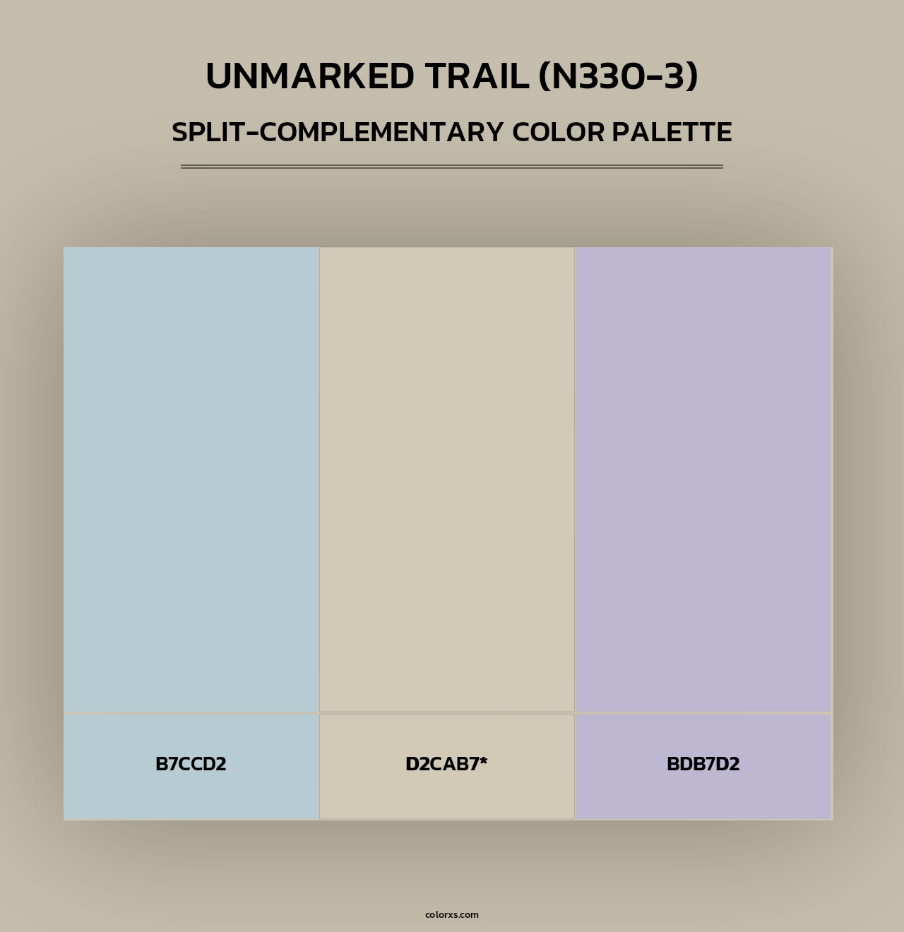 Unmarked Trail (N330-3) - Split-Complementary Color Palette
