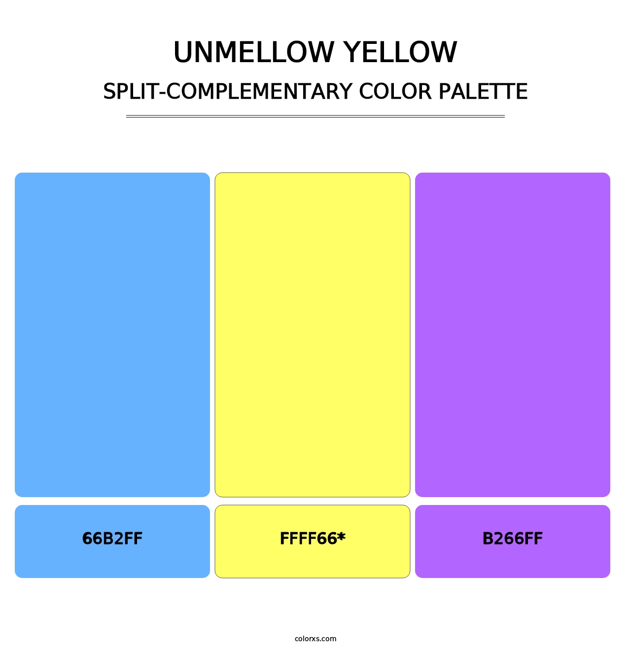 Unmellow Yellow - Split-Complementary Color Palette