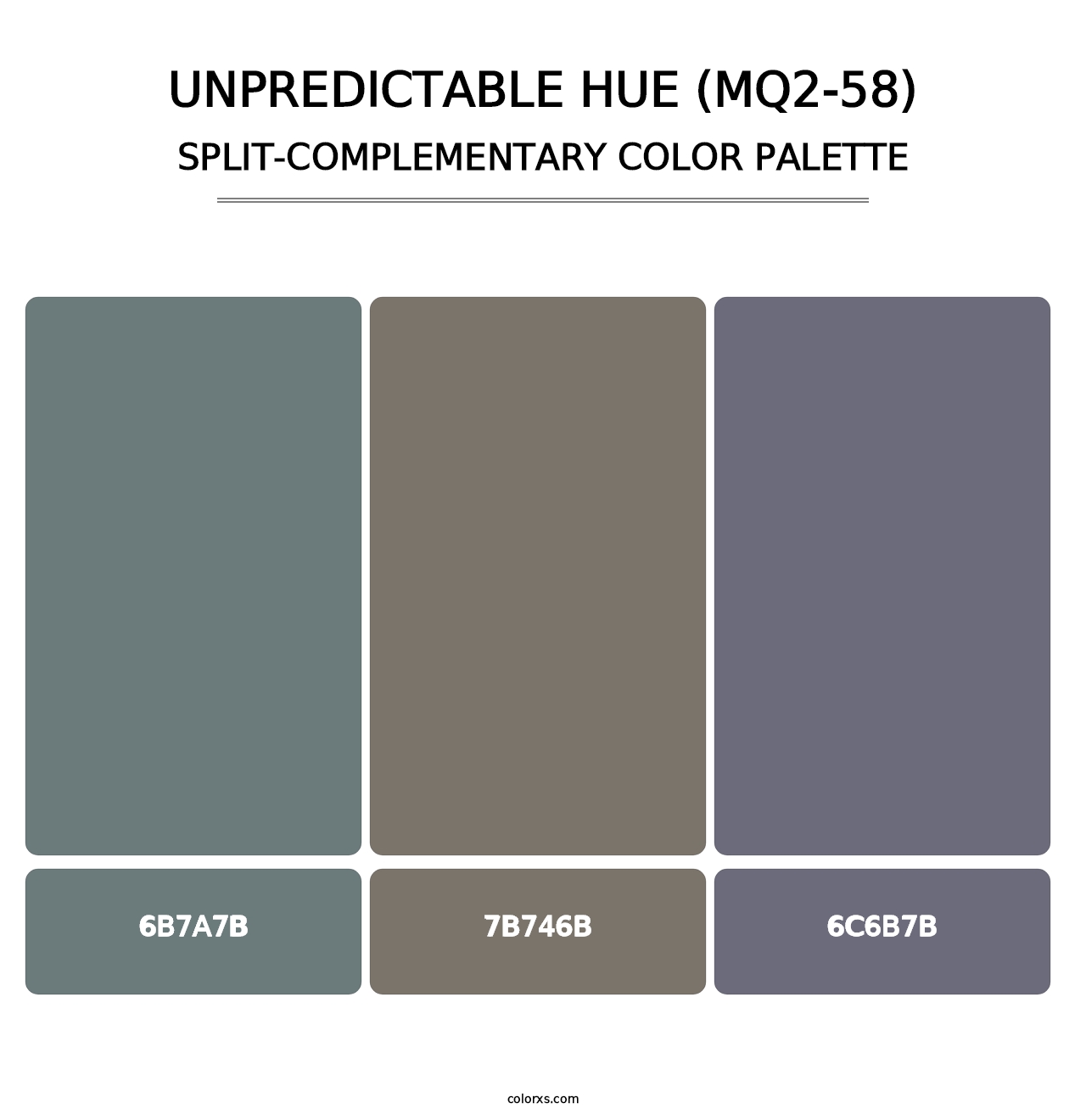 Unpredictable Hue (MQ2-58) - Split-Complementary Color Palette