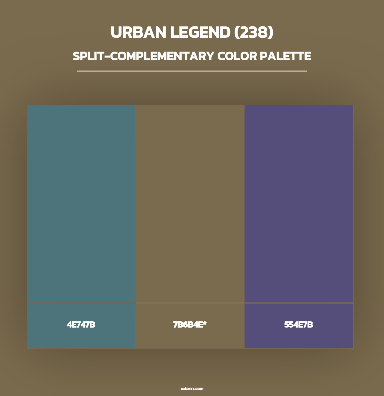 Urban Legend (238) - Split-Complementary Color Palette