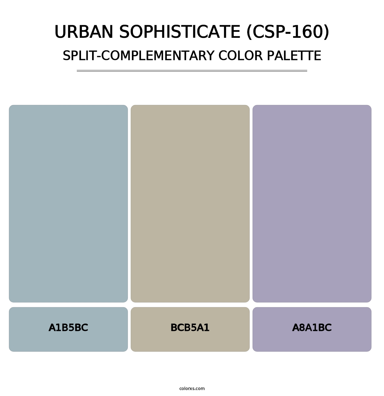 Urban Sophisticate (CSP-160) - Split-Complementary Color Palette