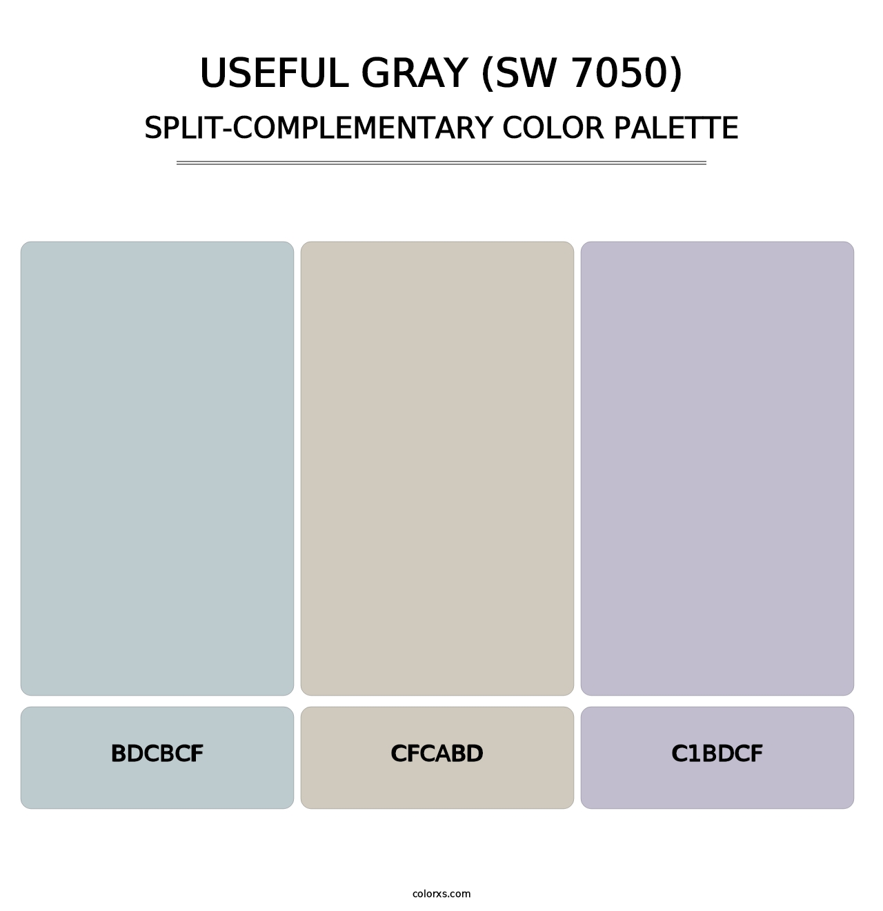 Useful Gray (SW 7050) - Split-Complementary Color Palette