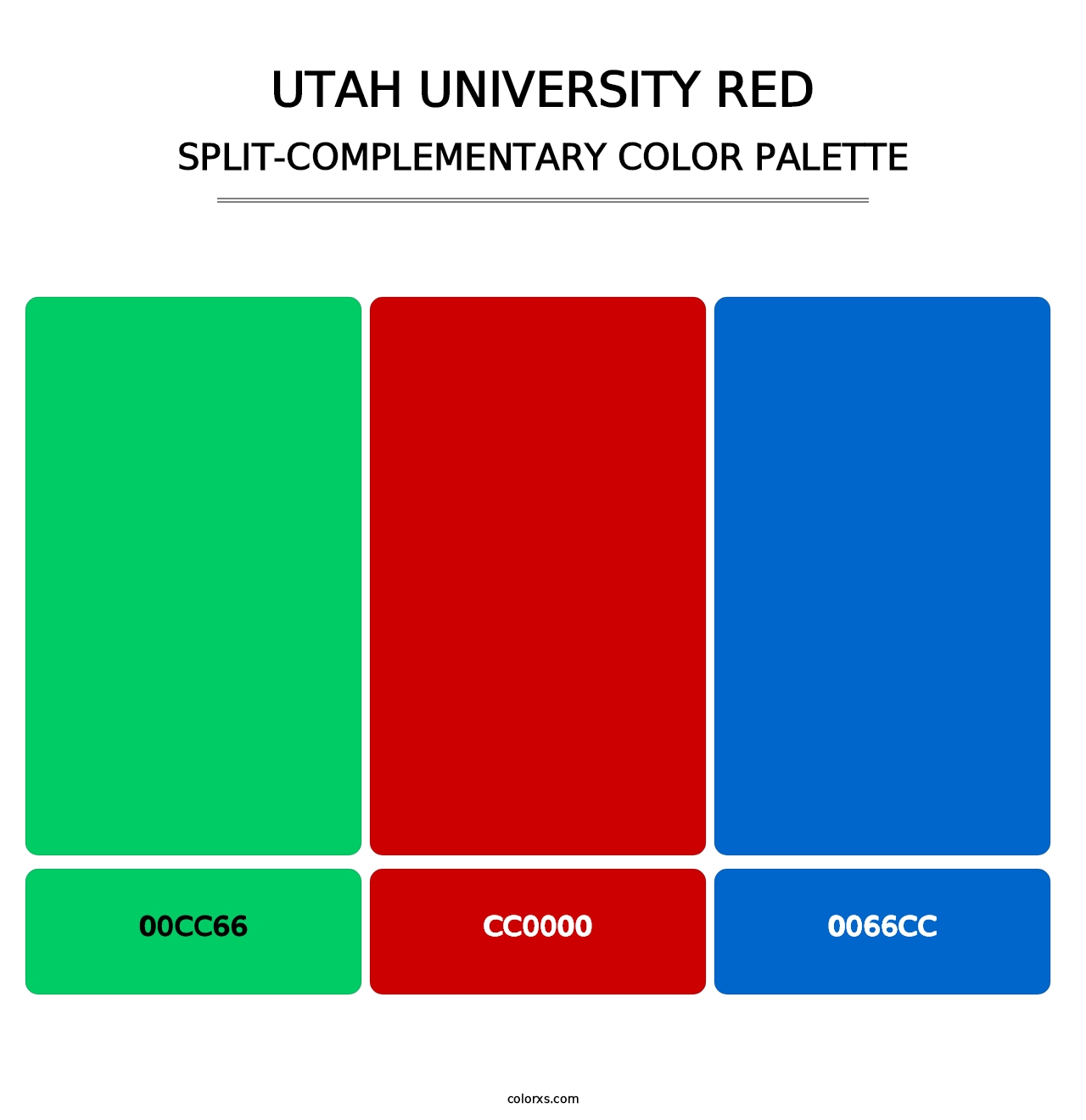 Utah University Red - Split-Complementary Color Palette