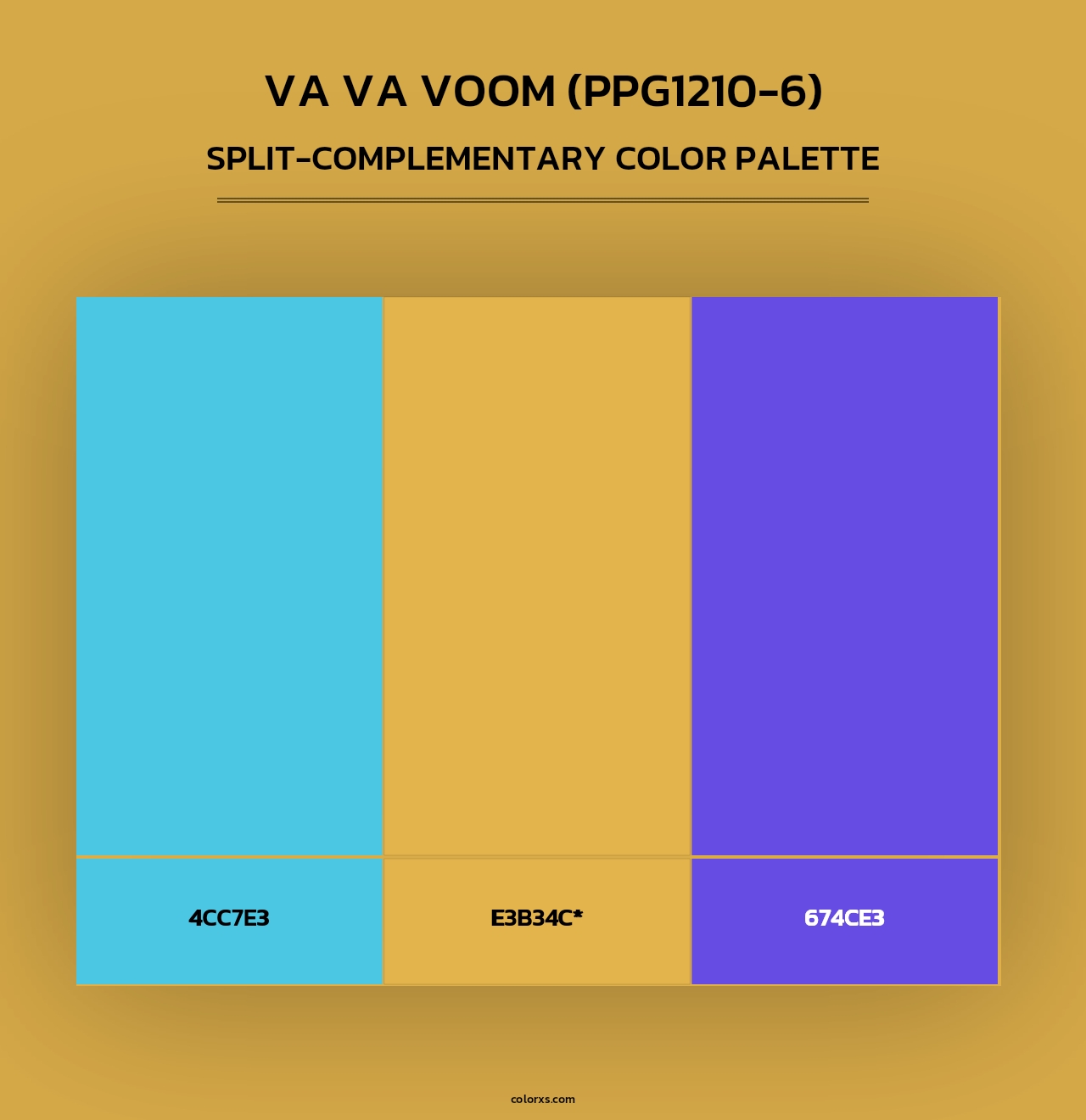 Va Va Voom (PPG1210-6) - Split-Complementary Color Palette