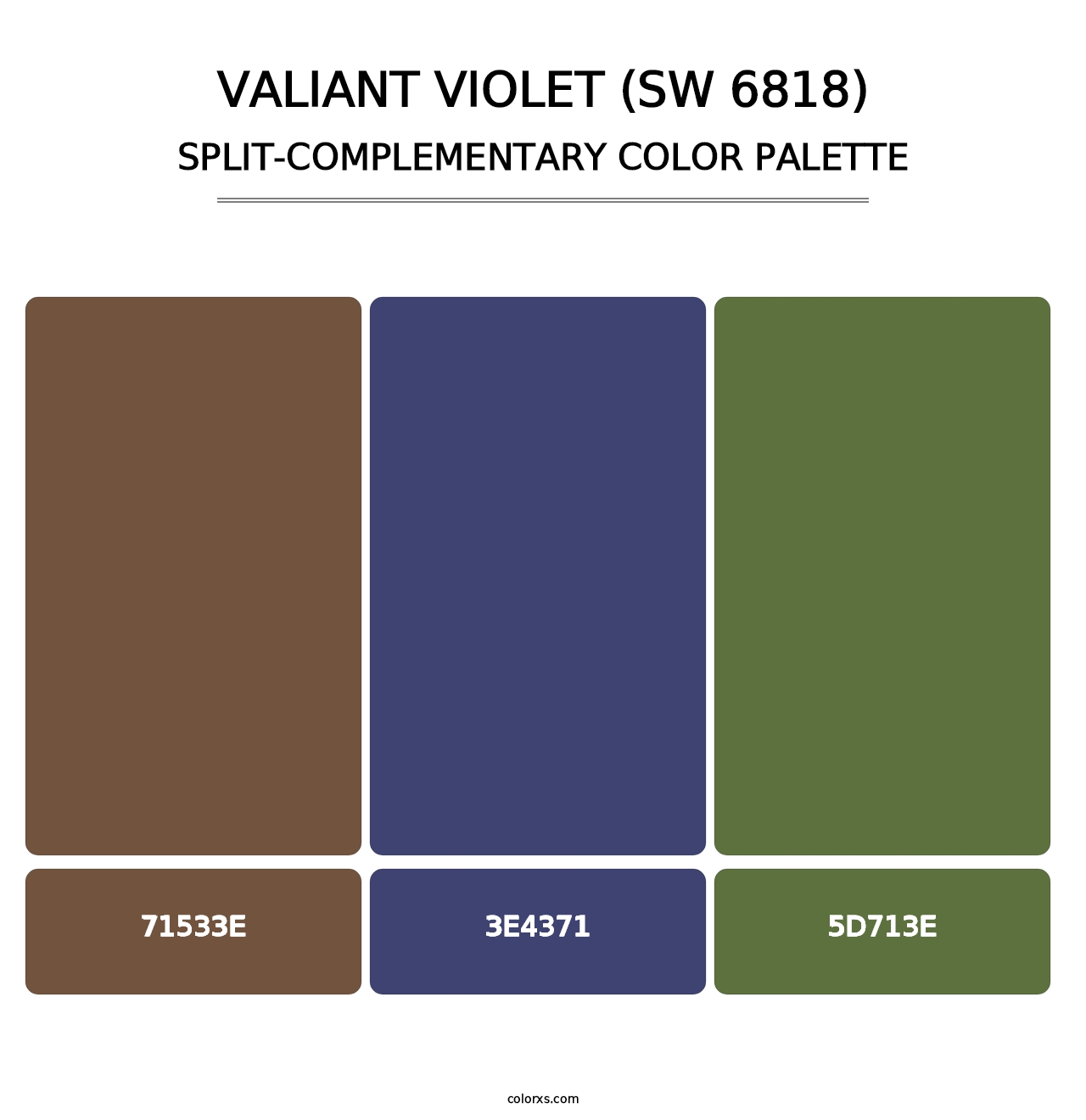 Valiant Violet (SW 6818) - Split-Complementary Color Palette