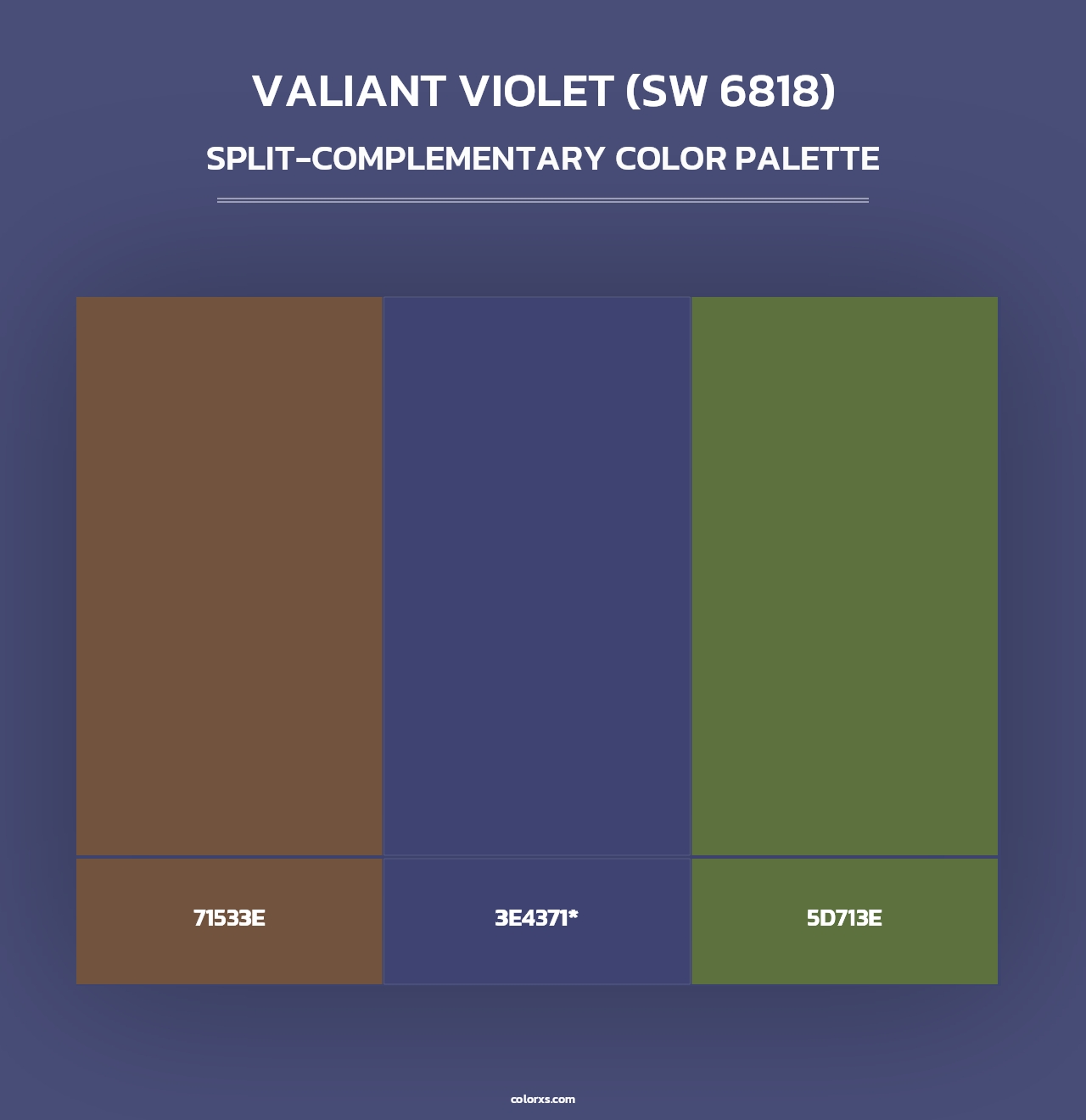 Valiant Violet (SW 6818) - Split-Complementary Color Palette