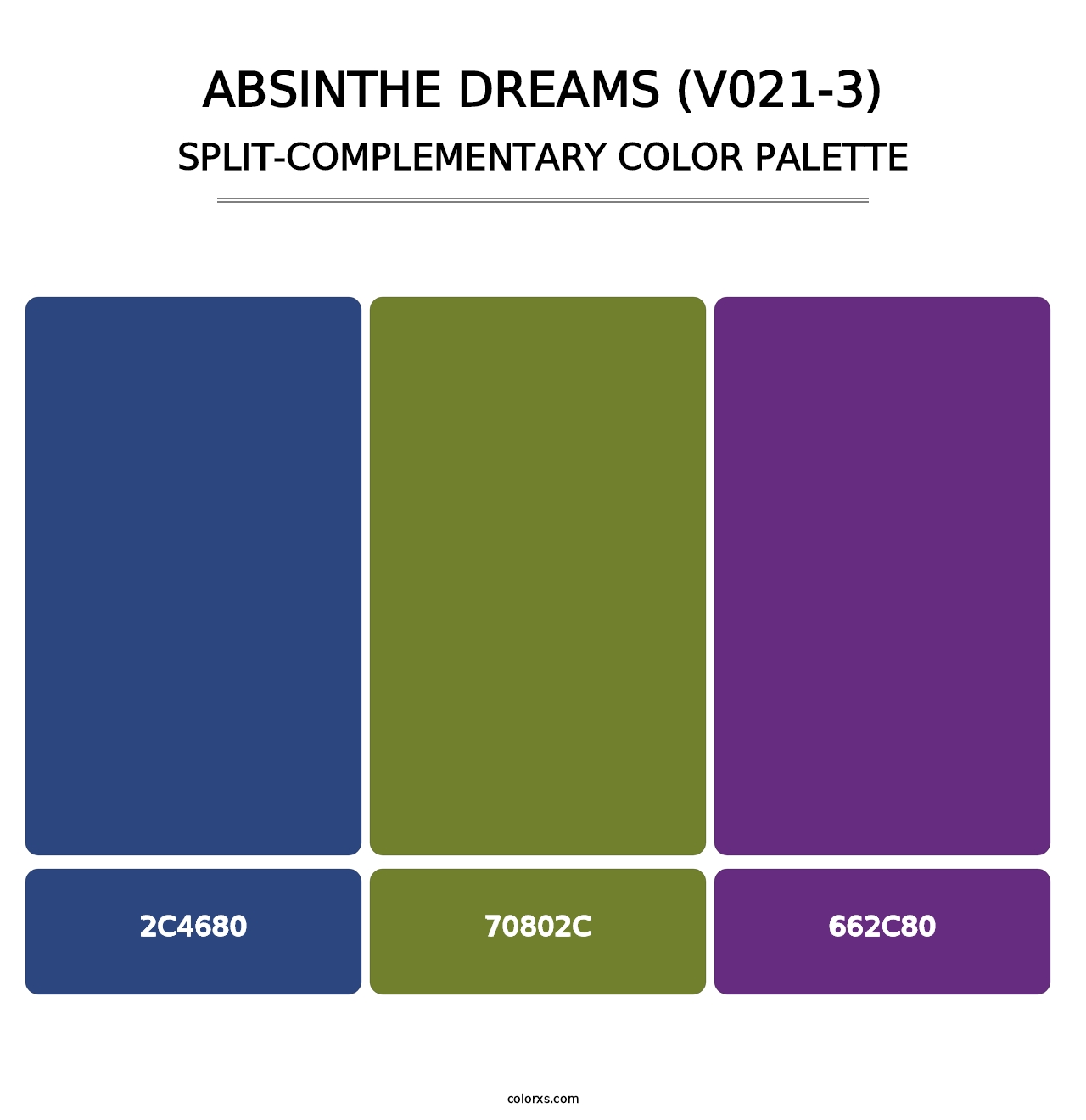Absinthe Dreams (V021-3) - Split-Complementary Color Palette