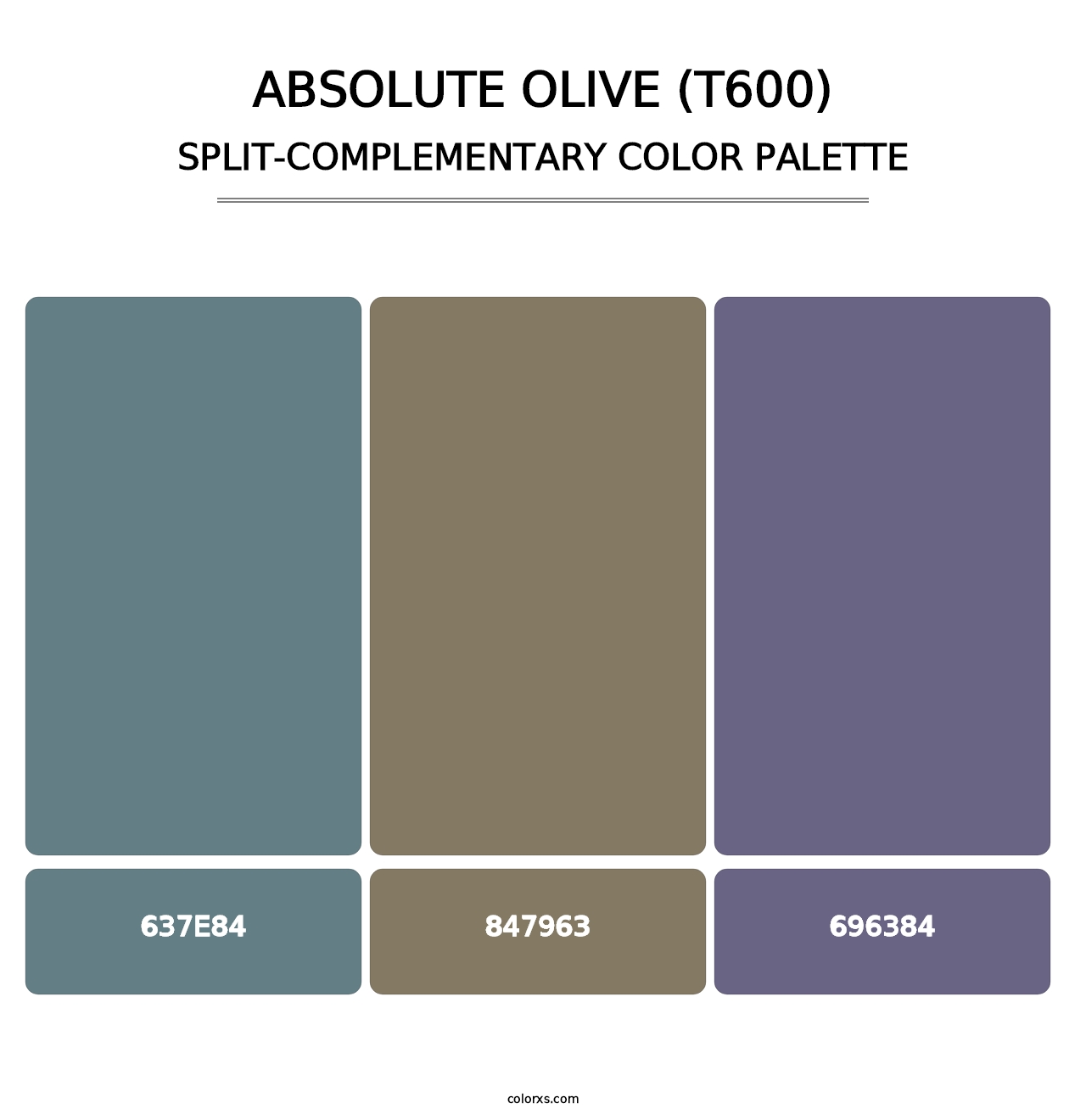 Absolute Olive (T600) - Split-Complementary Color Palette