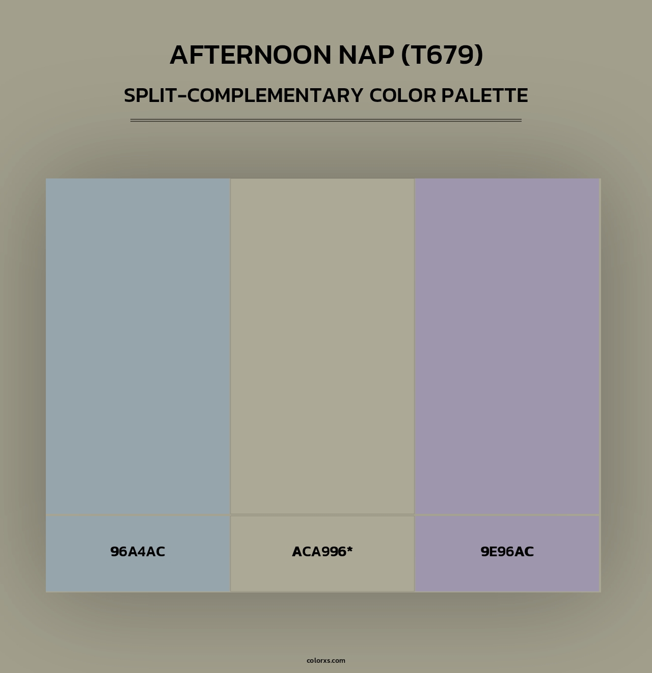 Afternoon Nap (T679) - Split-Complementary Color Palette