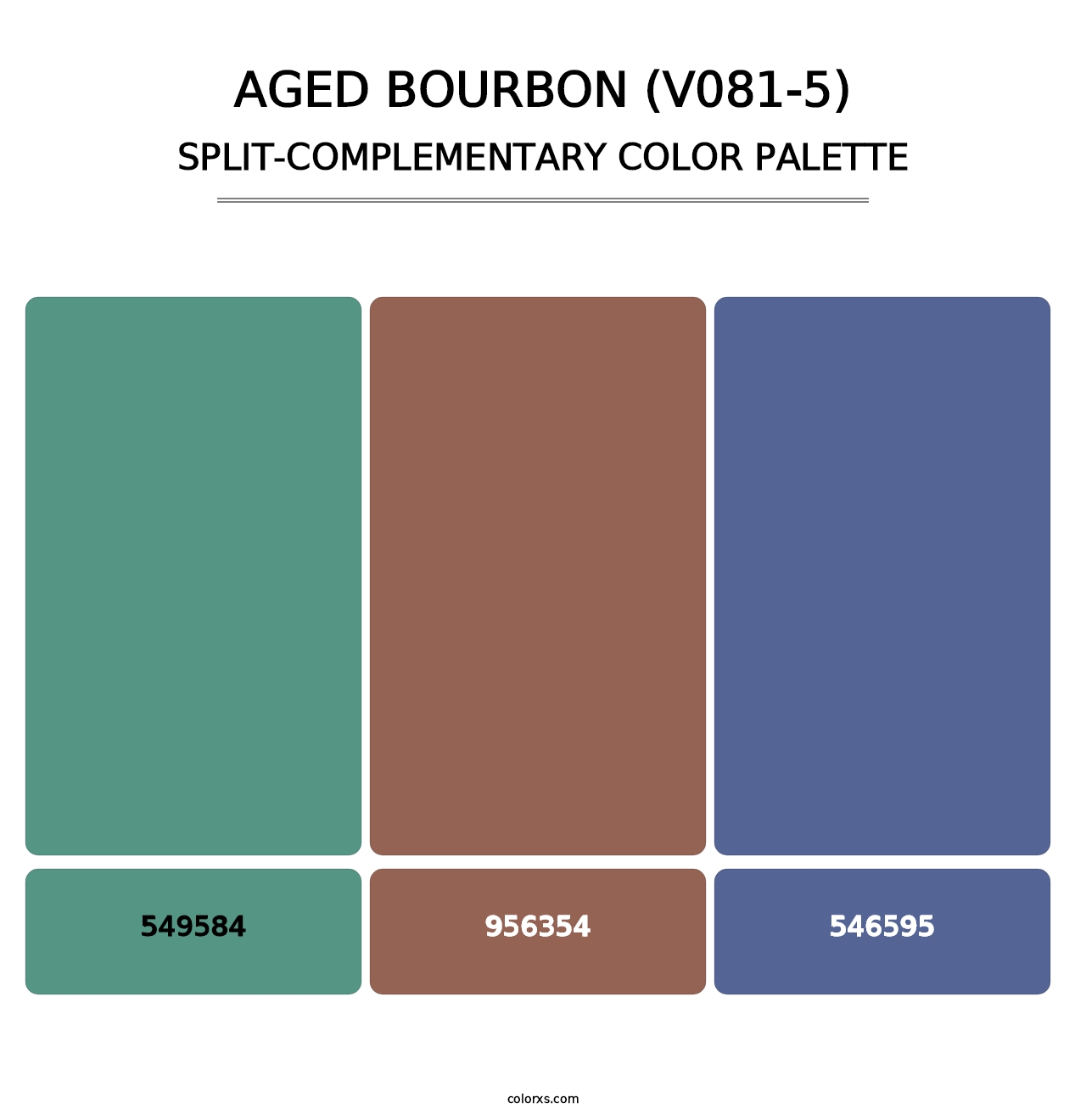 Aged Bourbon (V081-5) - Split-Complementary Color Palette