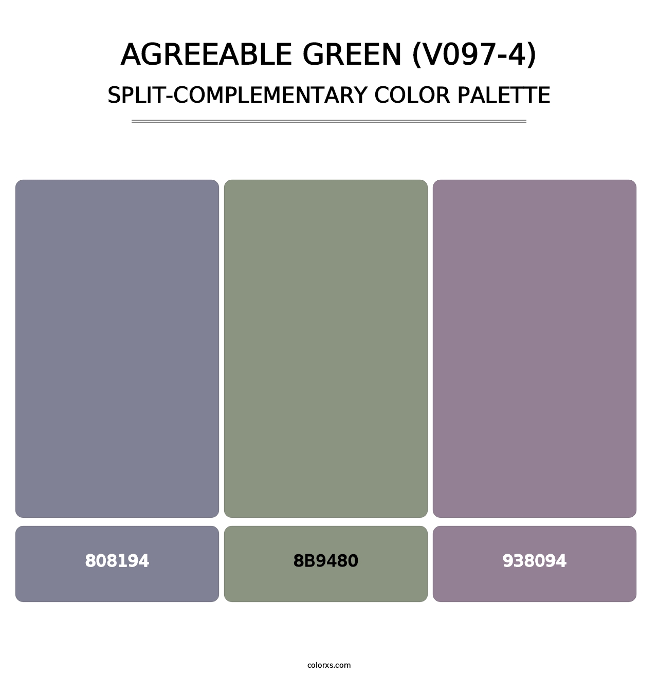 Agreeable Green (V097-4) - Split-Complementary Color Palette