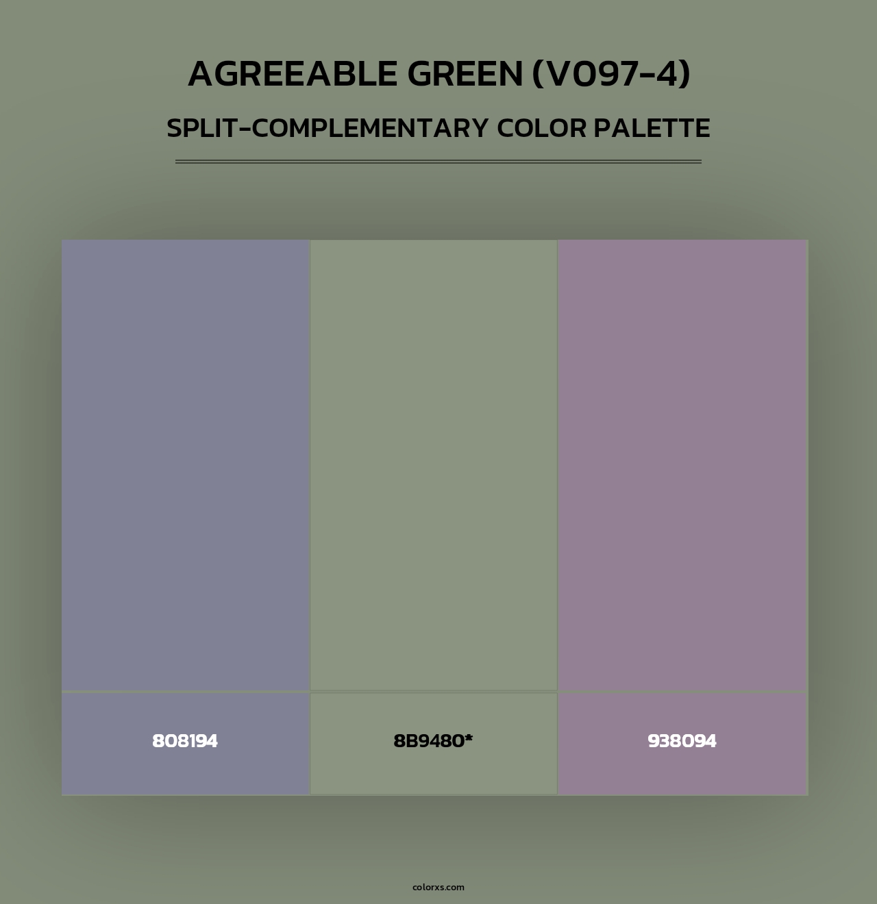 Agreeable Green (V097-4) - Split-Complementary Color Palette