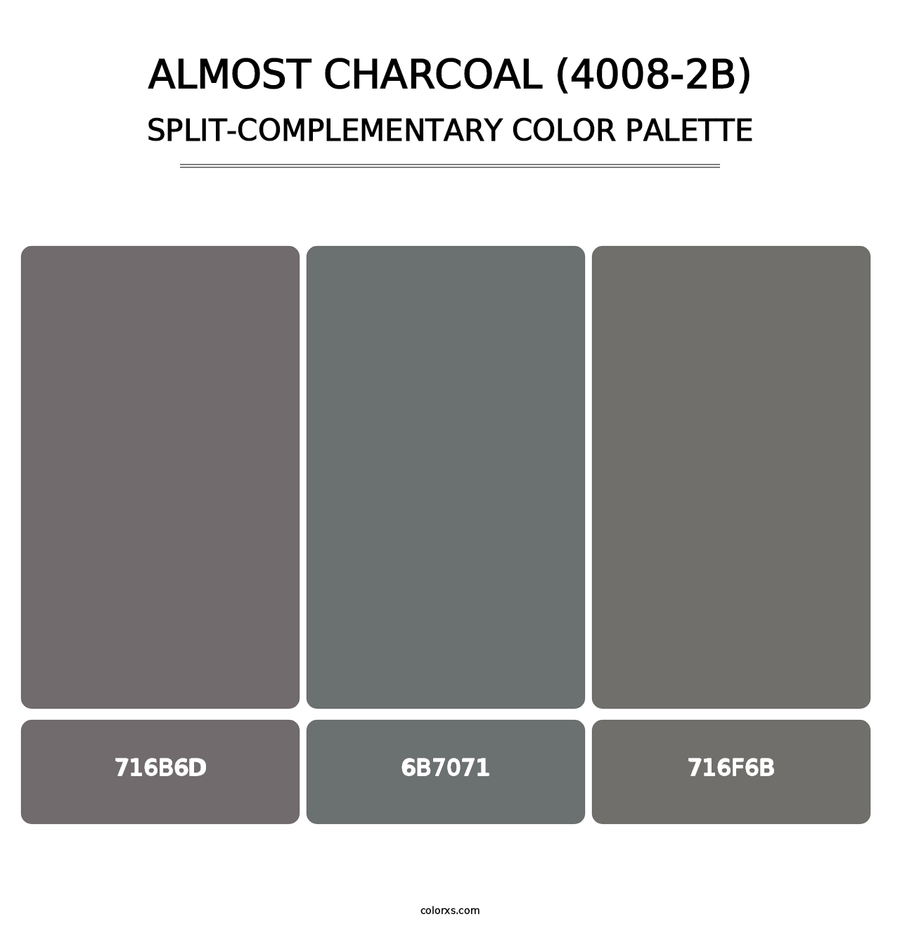 Almost Charcoal (4008-2B) - Split-Complementary Color Palette