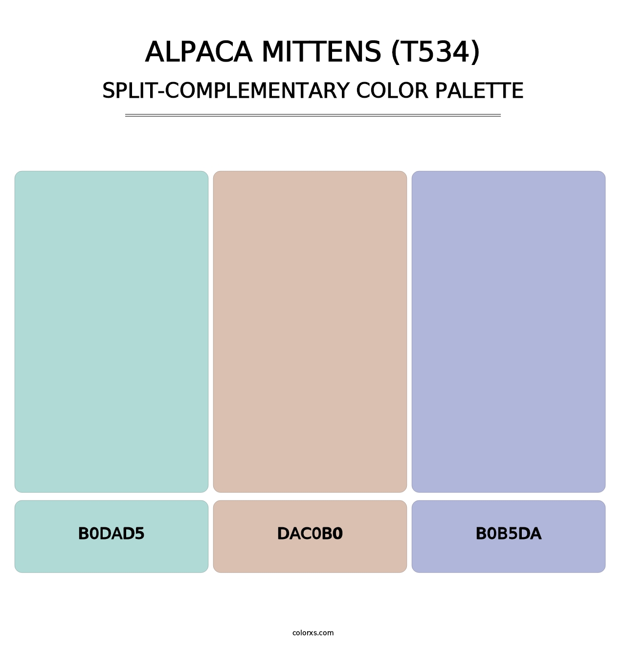 Alpaca Mittens (T534) - Split-Complementary Color Palette