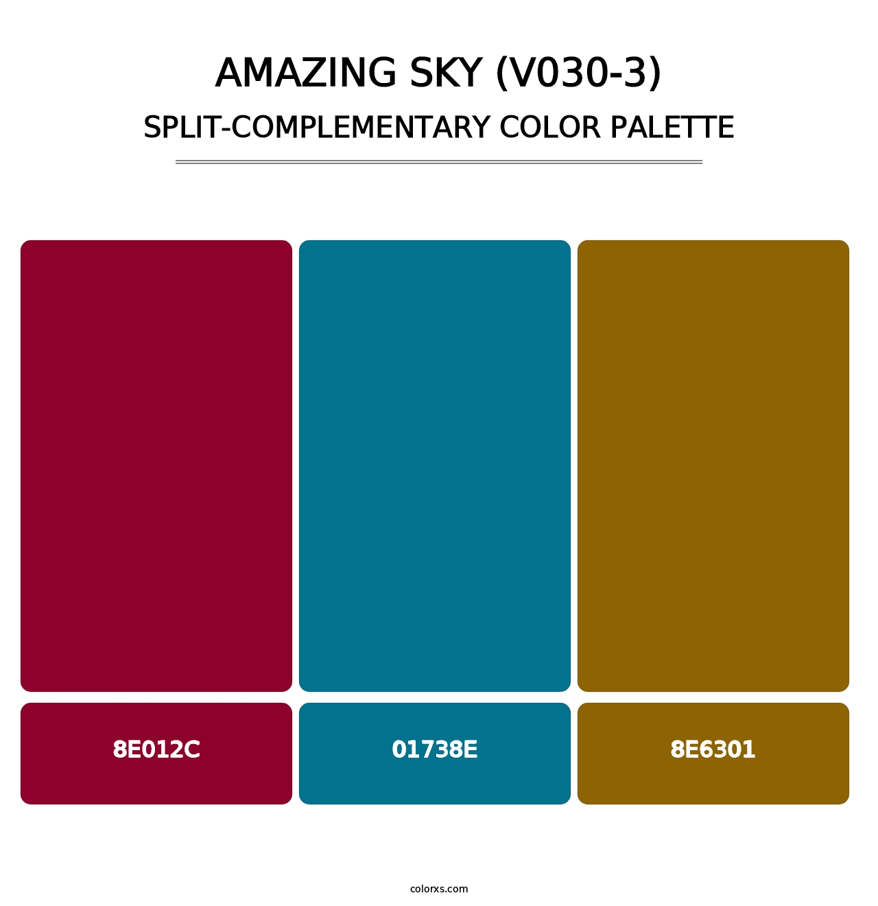 Amazing Sky (V030-3) - Split-Complementary Color Palette
