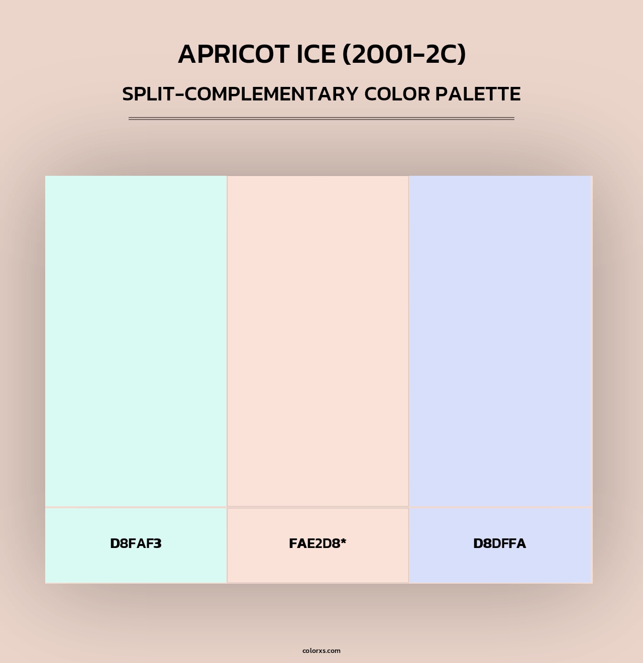 Valspar Apricot Ice (2001-2C) Paint coordinating colors and palettes ...