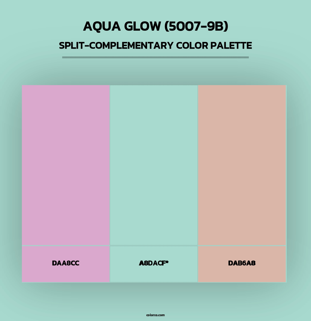 Aqua Glow (5007-9B) - Split-Complementary Color Palette
