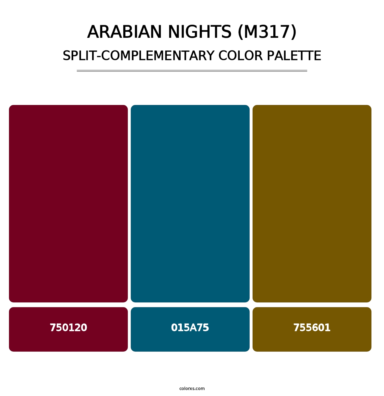 Arabian Nights (M317) - Split-Complementary Color Palette