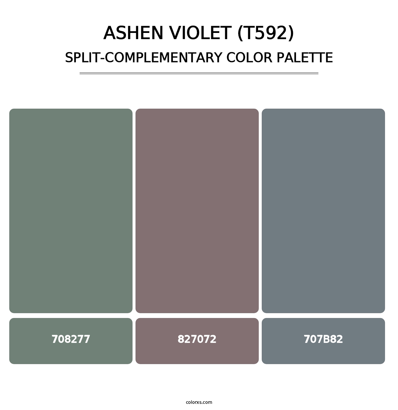 Ashen Violet (T592) - Split-Complementary Color Palette