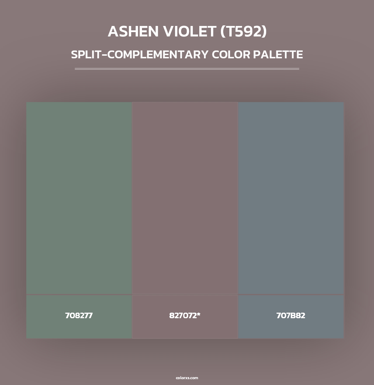 Ashen Violet (T592) - Split-Complementary Color Palette