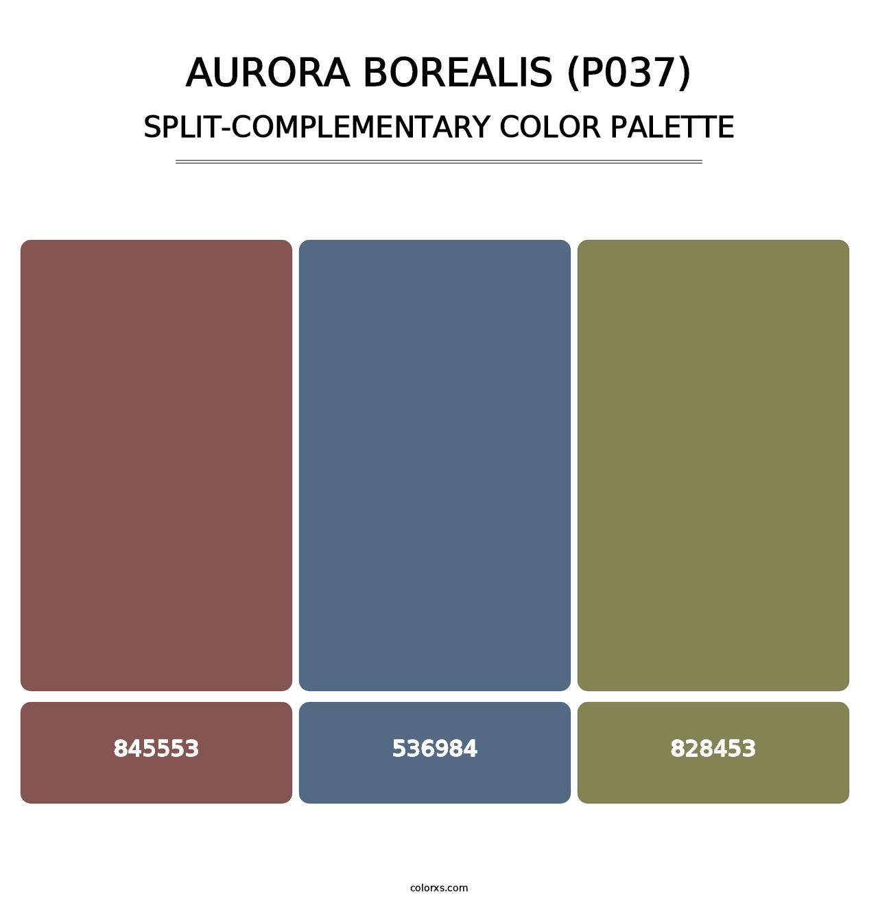 Aurora Borealis (P037) - Split-Complementary Color Palette