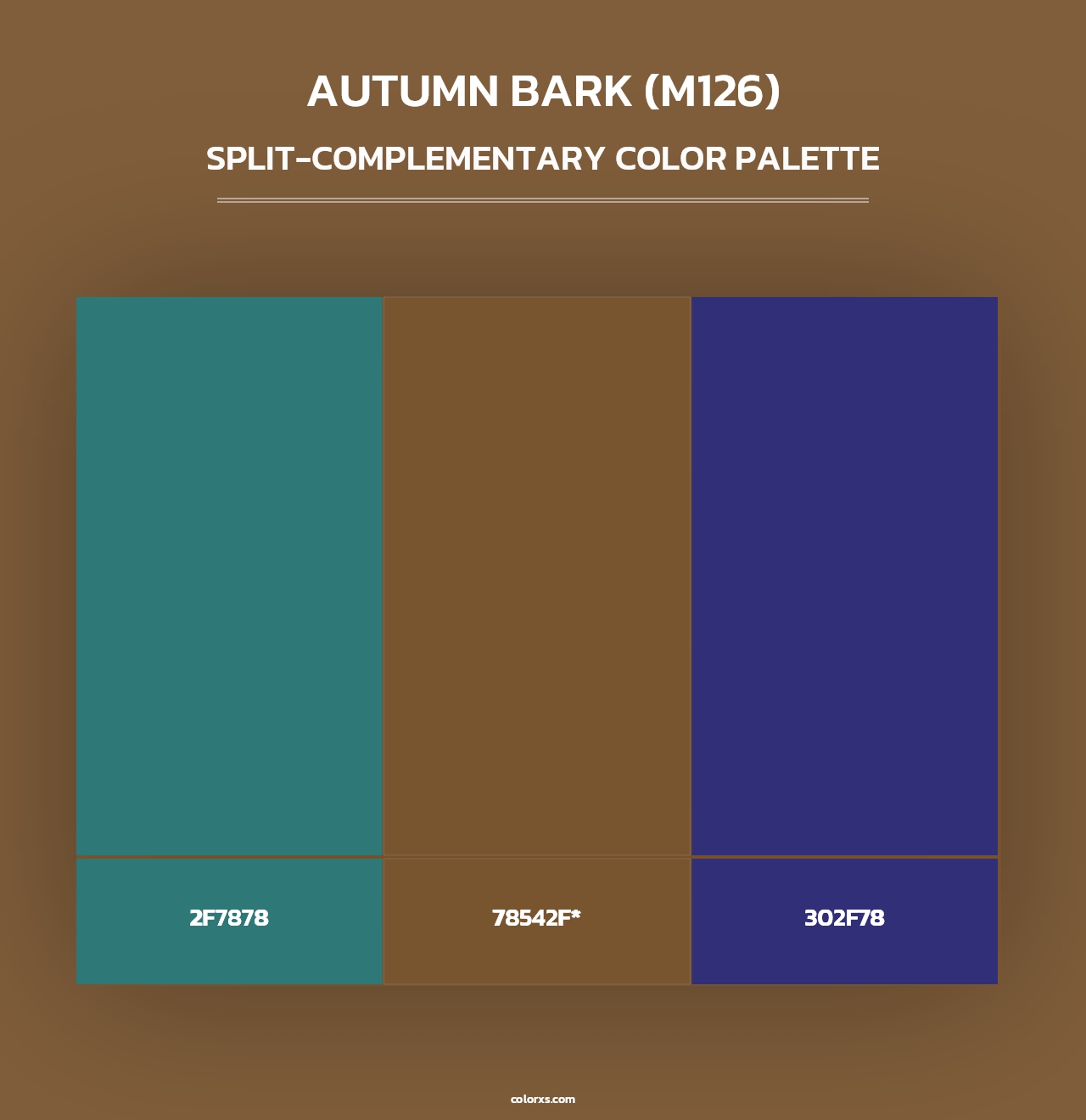 Autumn Bark (M126) - Split-Complementary Color Palette