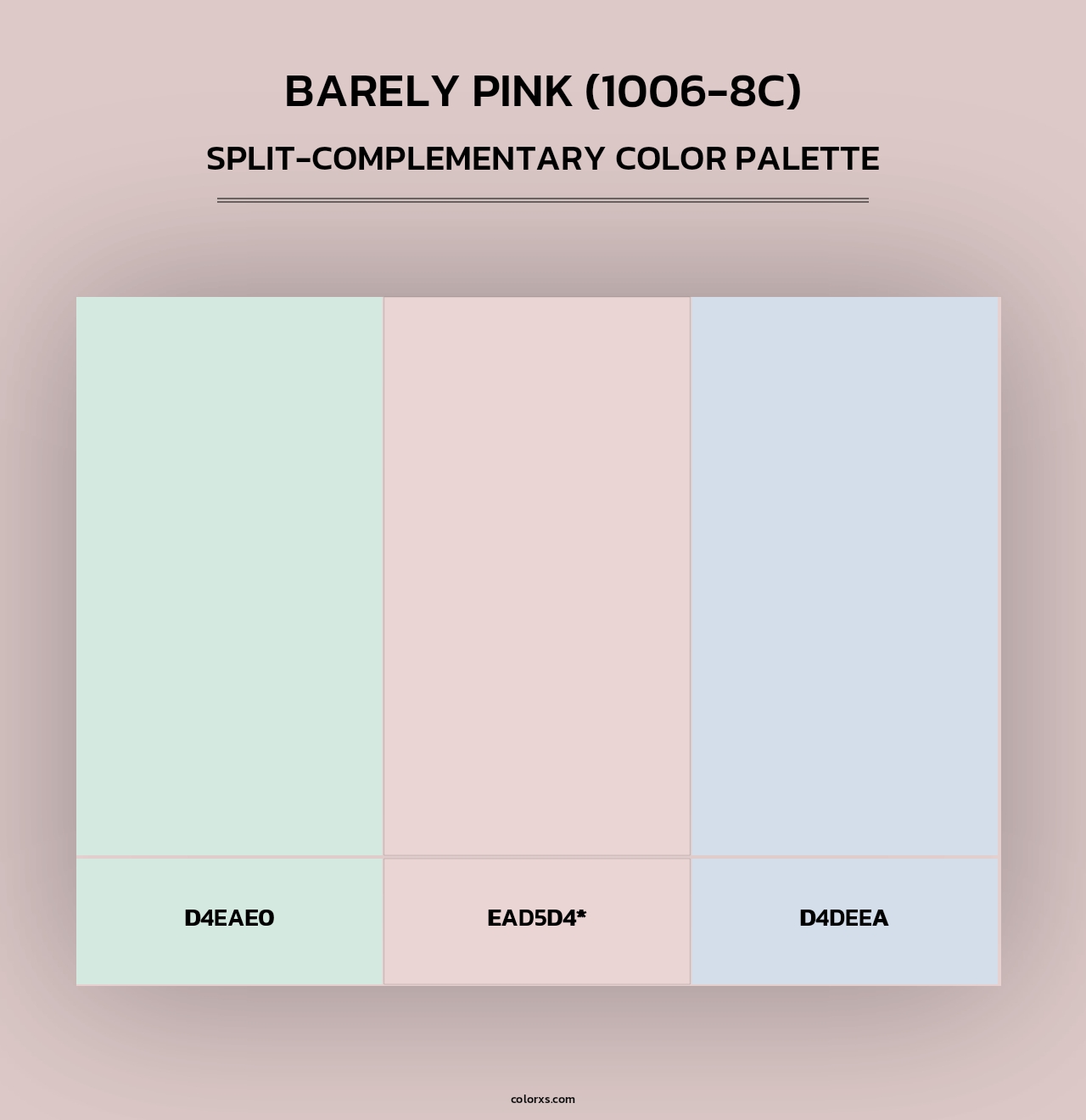 Barely Pink (1006-8C) - Split-Complementary Color Palette