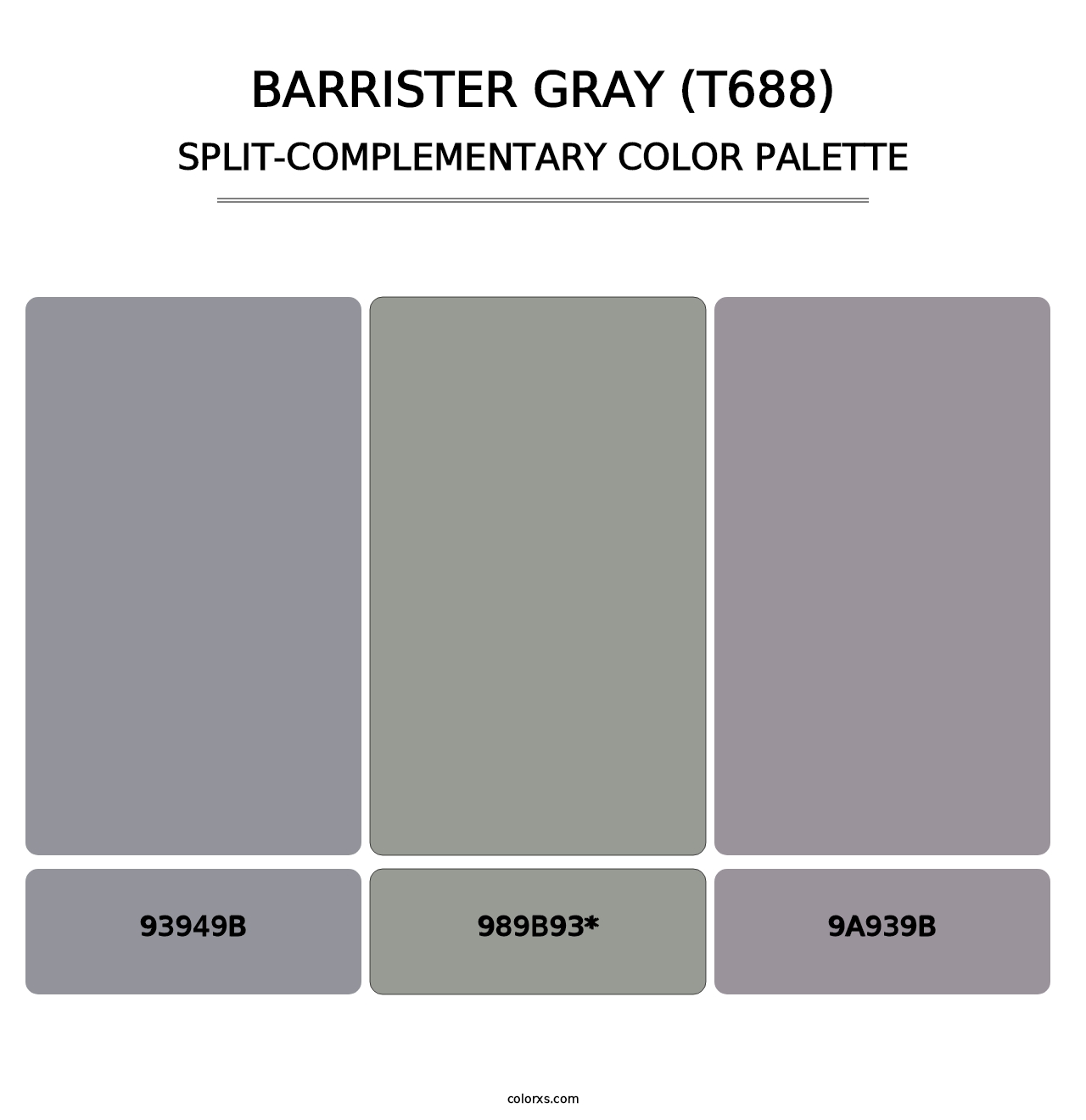 Barrister Gray (T688) - Split-Complementary Color Palette