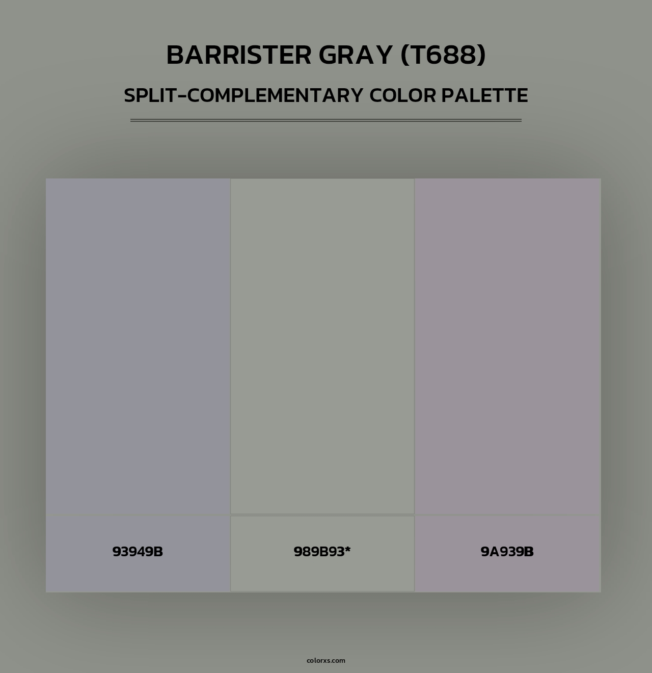 Barrister Gray (T688) - Split-Complementary Color Palette